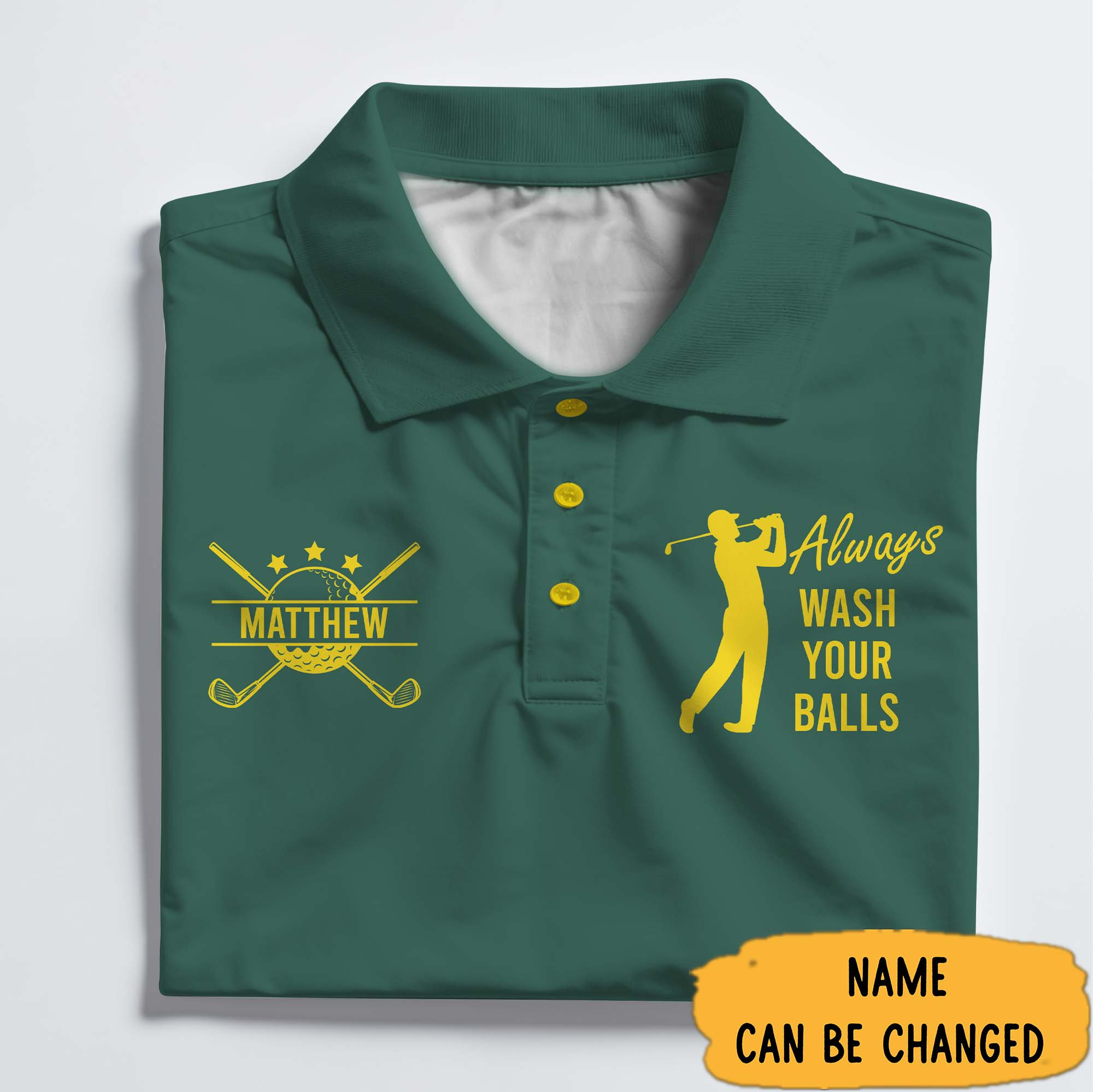 Personalized Always Wash Your Ball Champion Polo Shirt Gifts For Golf Lovers-1