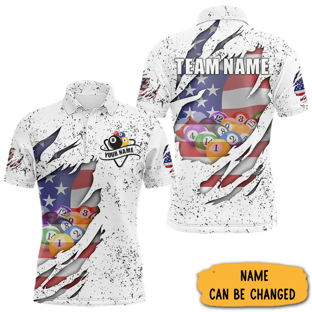 Personalized American Flag Billiard Polo Shirt Shirt For Men Pool Billiard Players Gifts-1 Personalized American Flag Billiard Polo Shirt Shirt For Men Pool Billiard Players Gifts-1