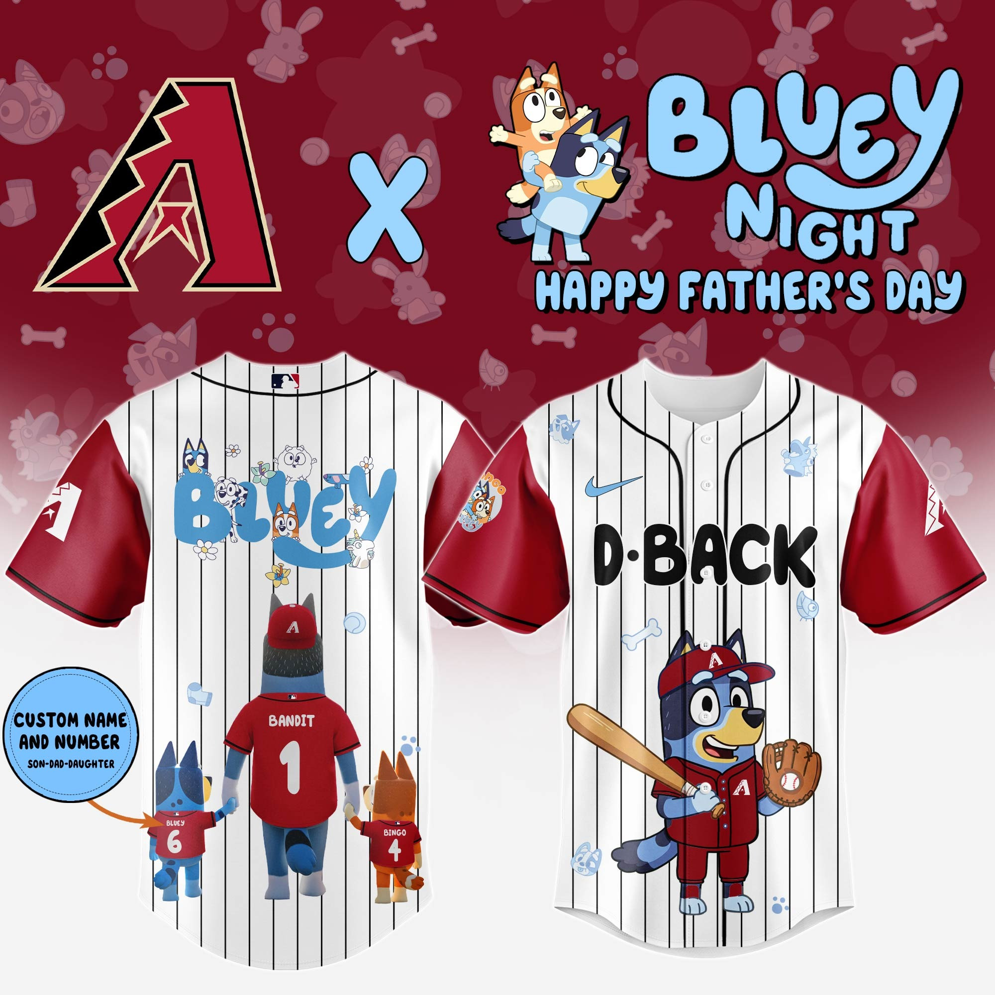 Personalized Arizona Diamondbacks Happy Father's Day Limited Edition Jersey 2025-1