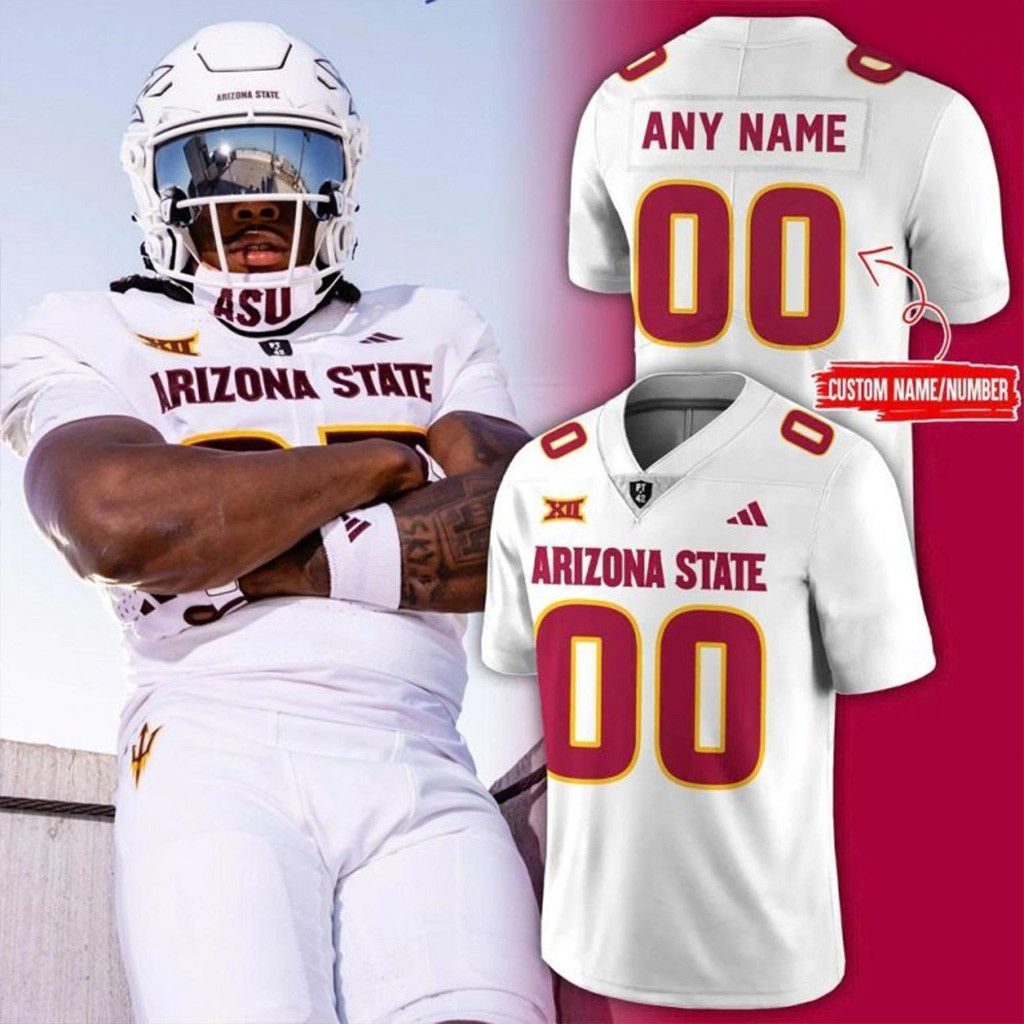 Personalized Arizona State Sun Devils 2025 Core Uniform White Football Jersey Sun Devils Merch-1