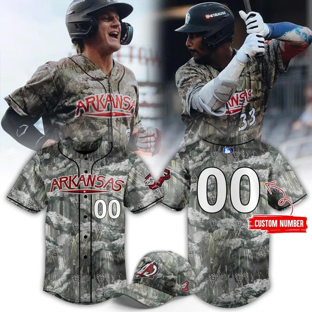 Personalized Arkansas Travelers Alternate Camo Baseball Jersey Gifts For Baseball Fans-1
