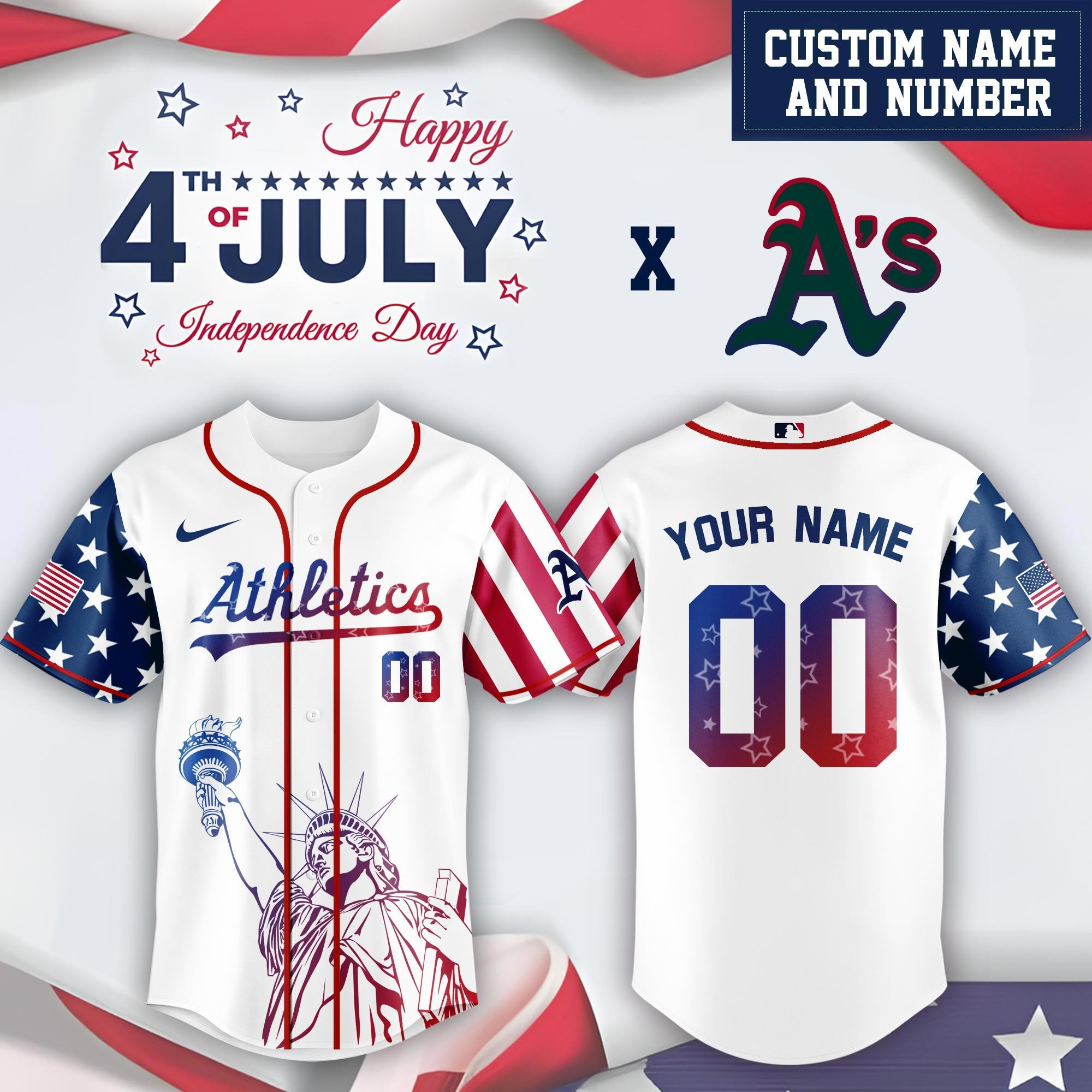 Personalized Athletics Special Independence Day Limited Edition Jersey Athletics Merch For Fans-1