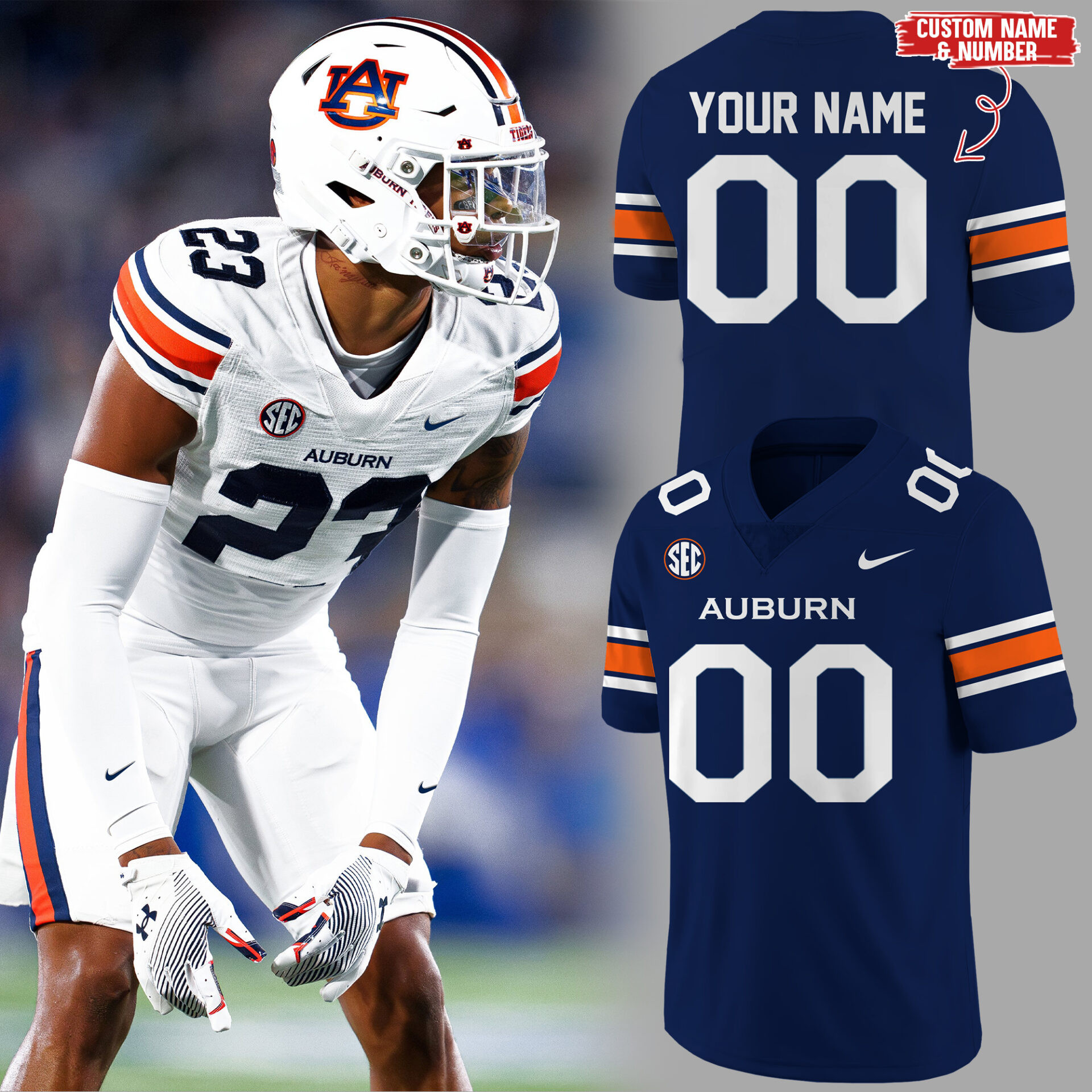Personalized Auburn Football Nike Jersey Basketball Fan Gift Ideas-1