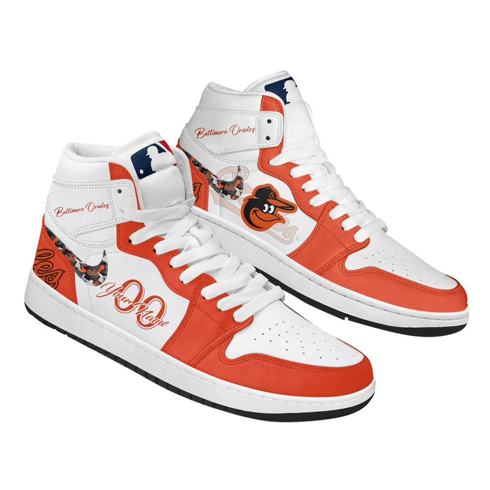 Personalized Baltimore Orioles Baseball Air Jordan 1 Shoes Baltimore Orioles Merch Husband Gift-1