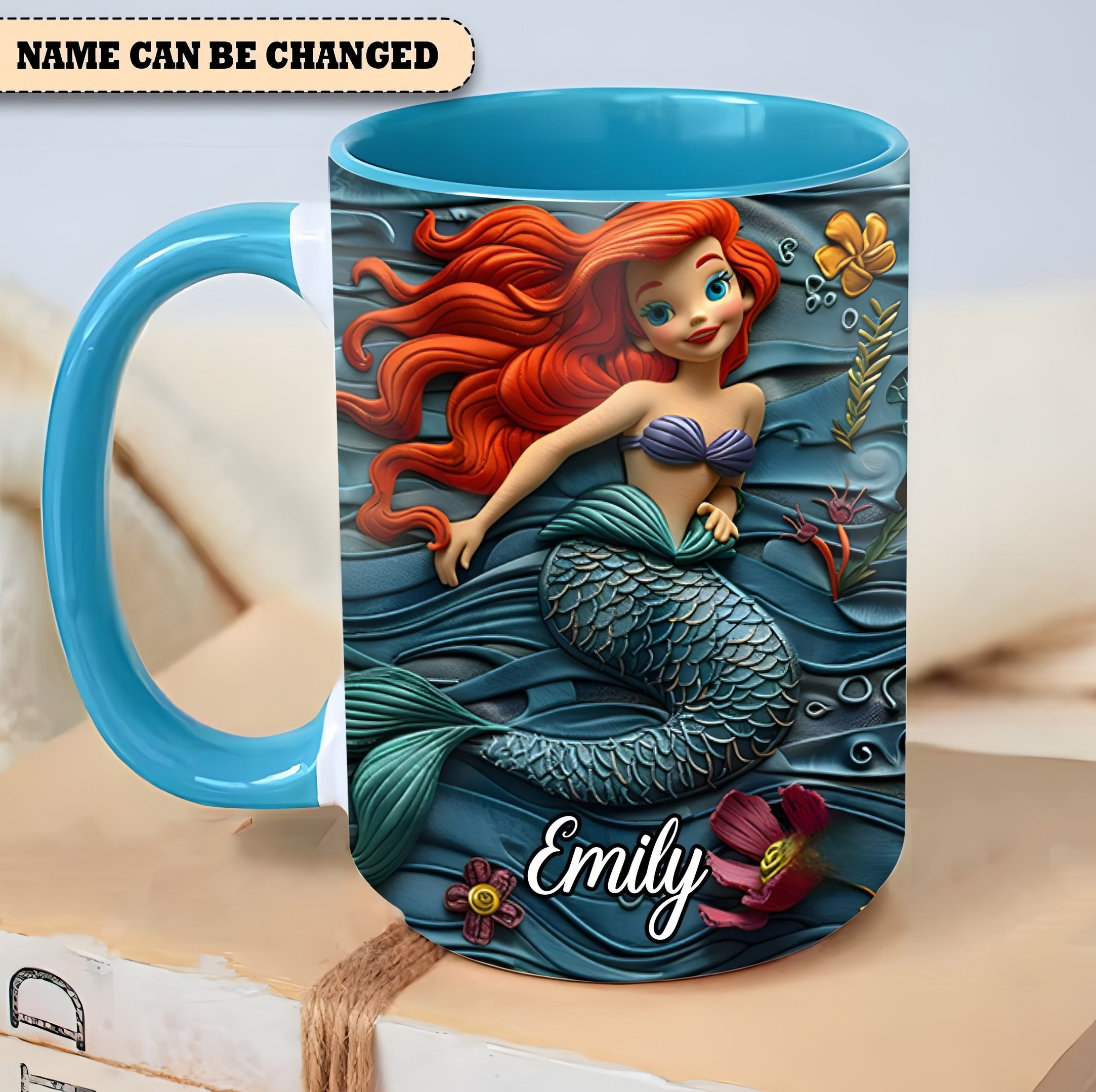 Personalized Beautiful Mermaid Accent Mug Perfect Mother' Day Gifts-1