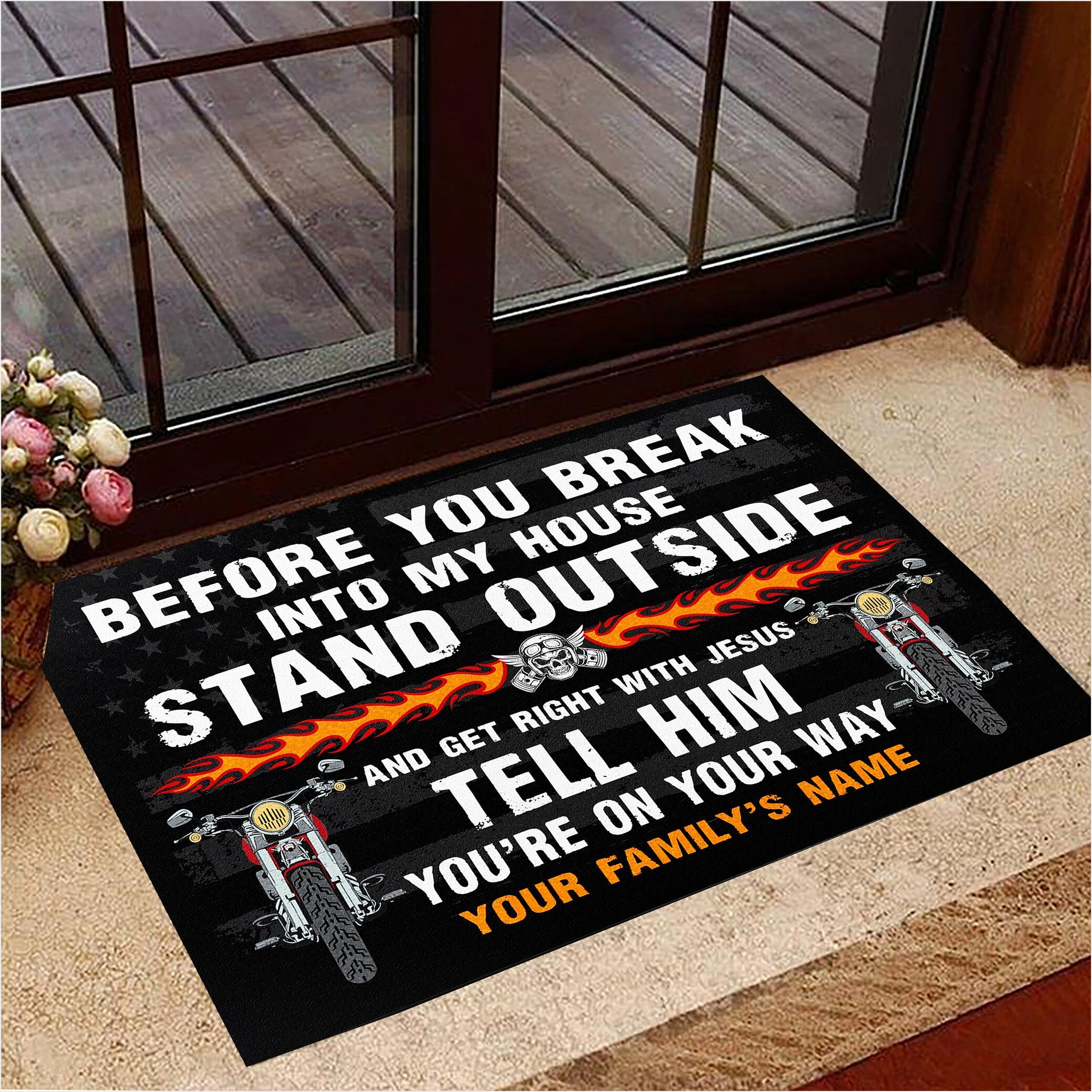 Personalized Before You Break Into My House Doormat Unique Custom Family Name Doormat-1