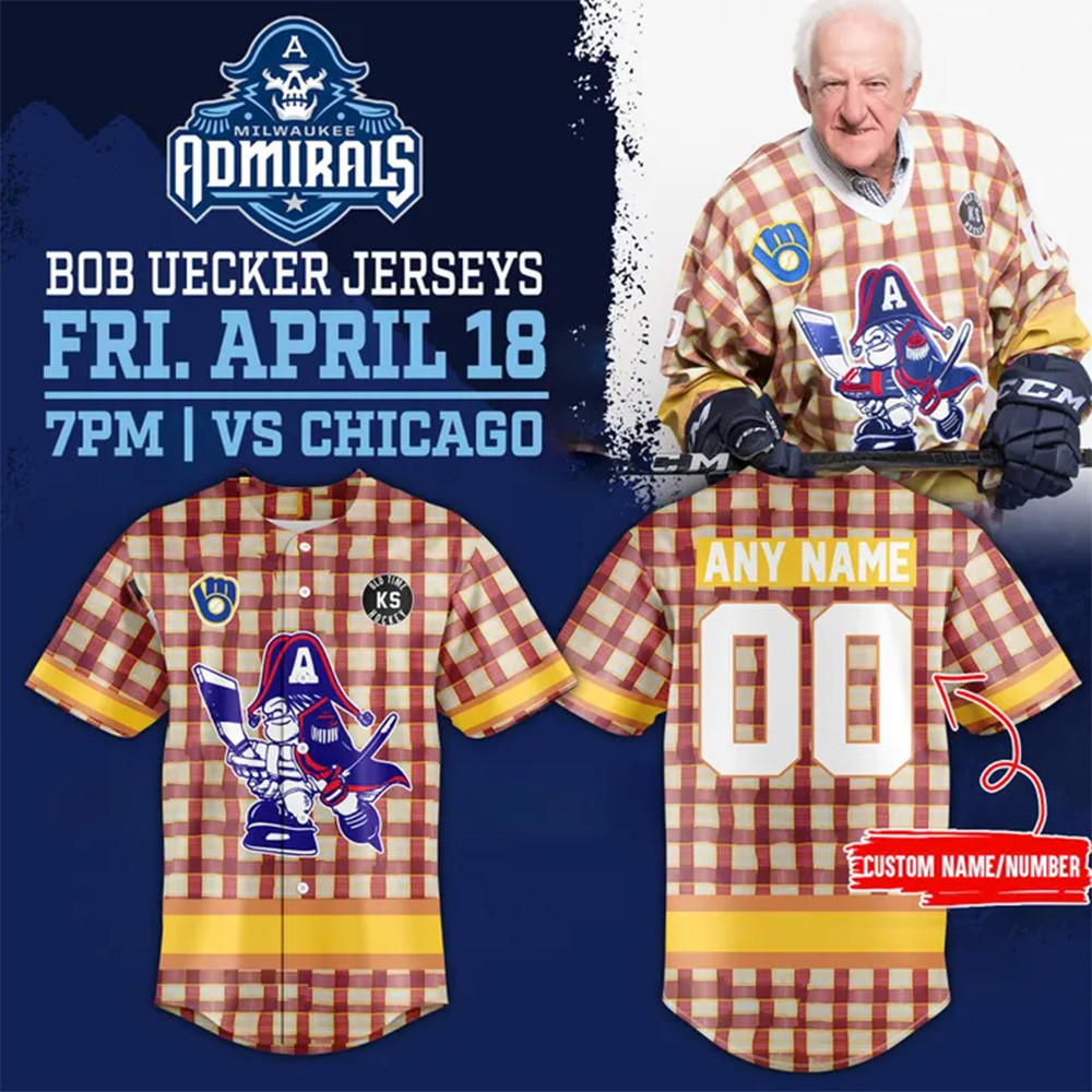 Personalized Bob Uecker Jersey Presents For Hockey Fans-1