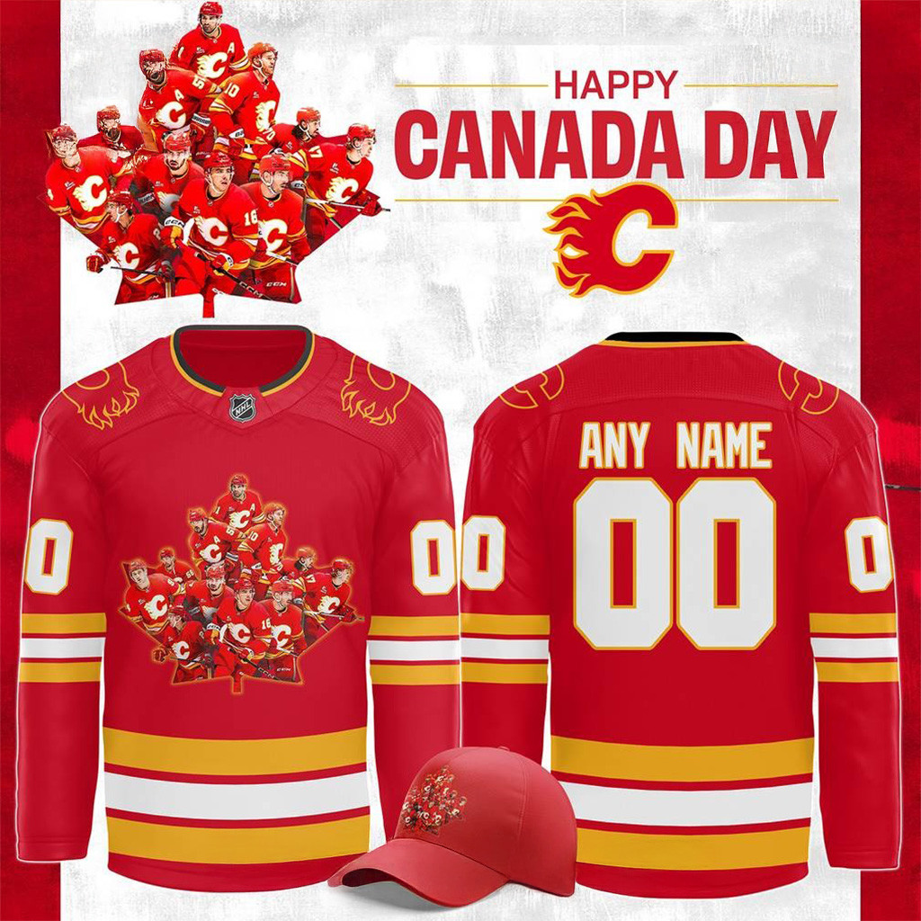 Personalized Calgary Flames 2025 Canada Day Hockey Jersey Calgary Flames Merch Gifts For Him-1