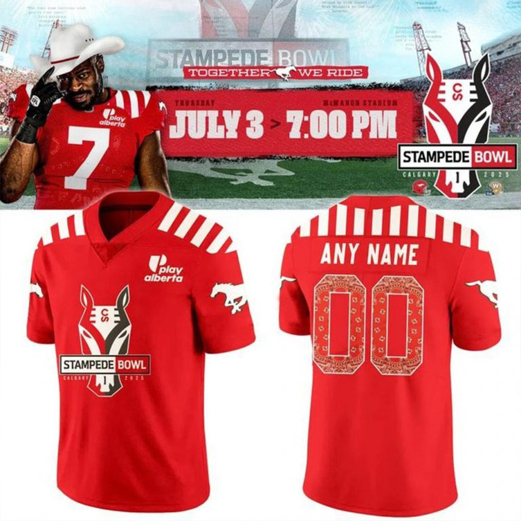 Personalized Calgary Stampeders Stampede Bowl 2025 Football Jersey Calgary Stampeders Merch-1