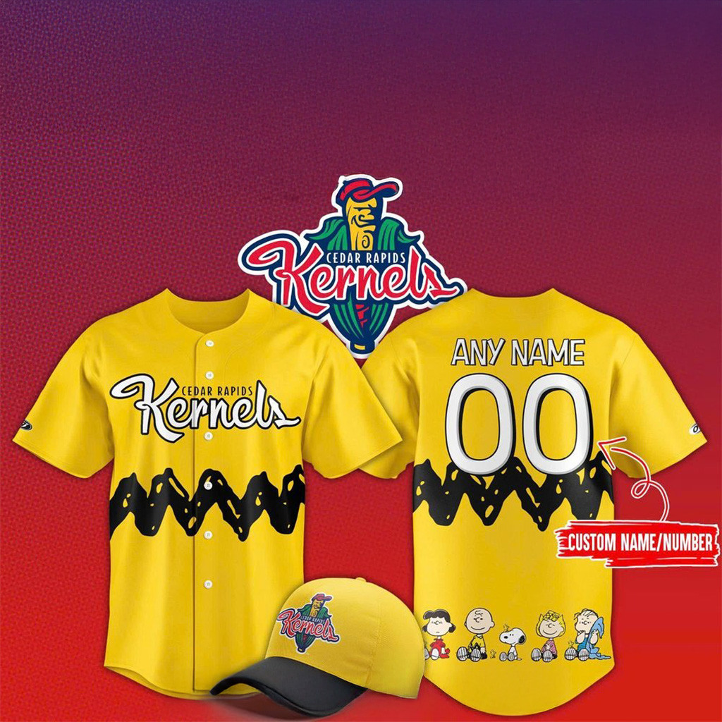 Personalized Cedar Rapids Kernels x Peanuts Day 2025 Special Baseball Jersey Gifts For Fans-1