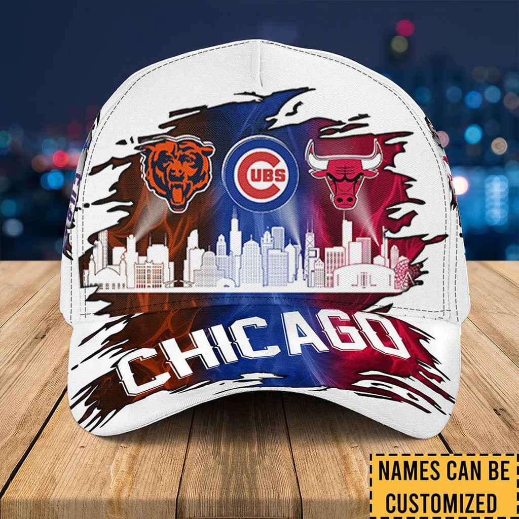 Personalized Chicago Bears Cubs And Bulls Hat Fan Merch Best Gifts For Boyfriend-1