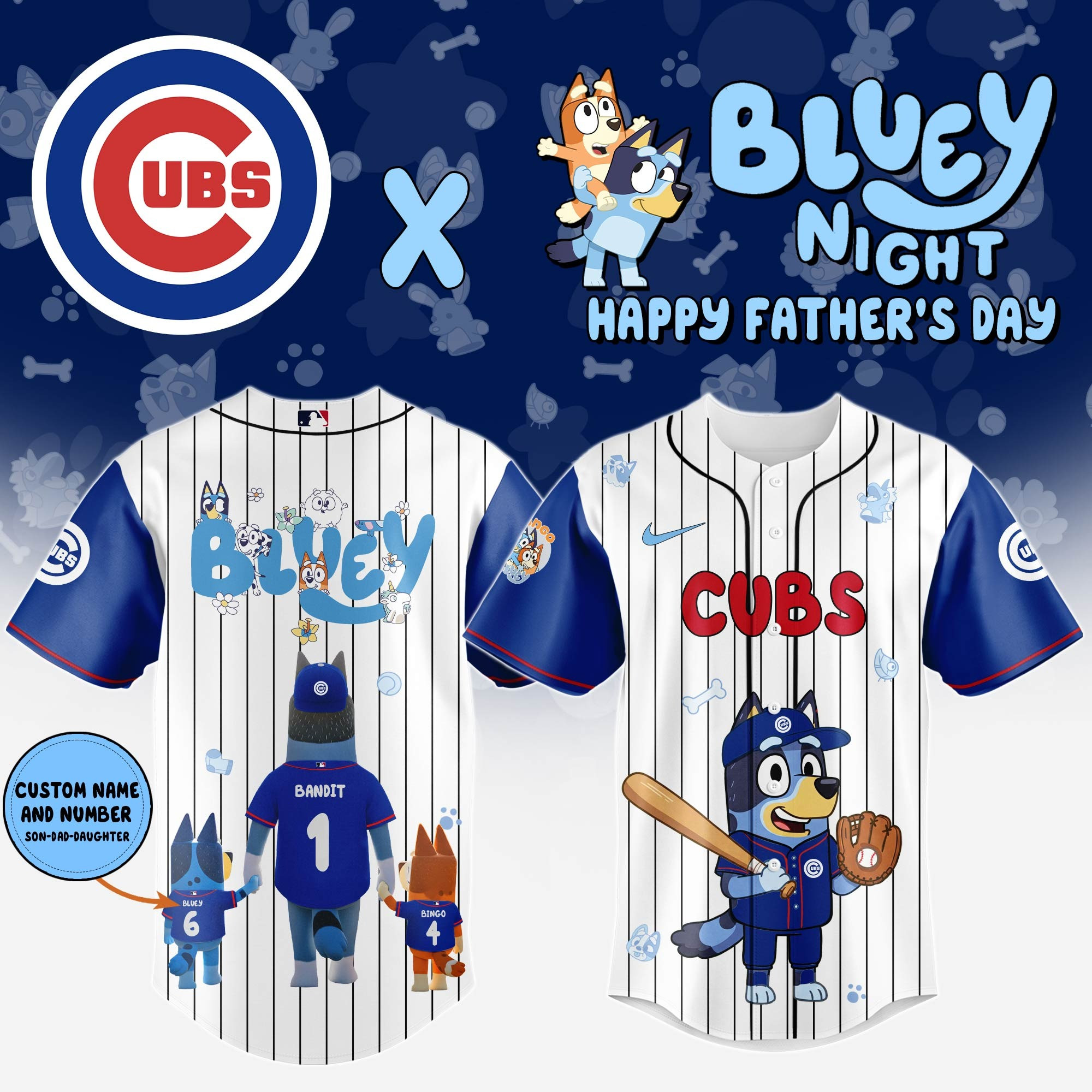 Personalized Chicago Cubs Happy Father's Day Limited Edition Jersey 2025 Chicago Cubs Merch-1