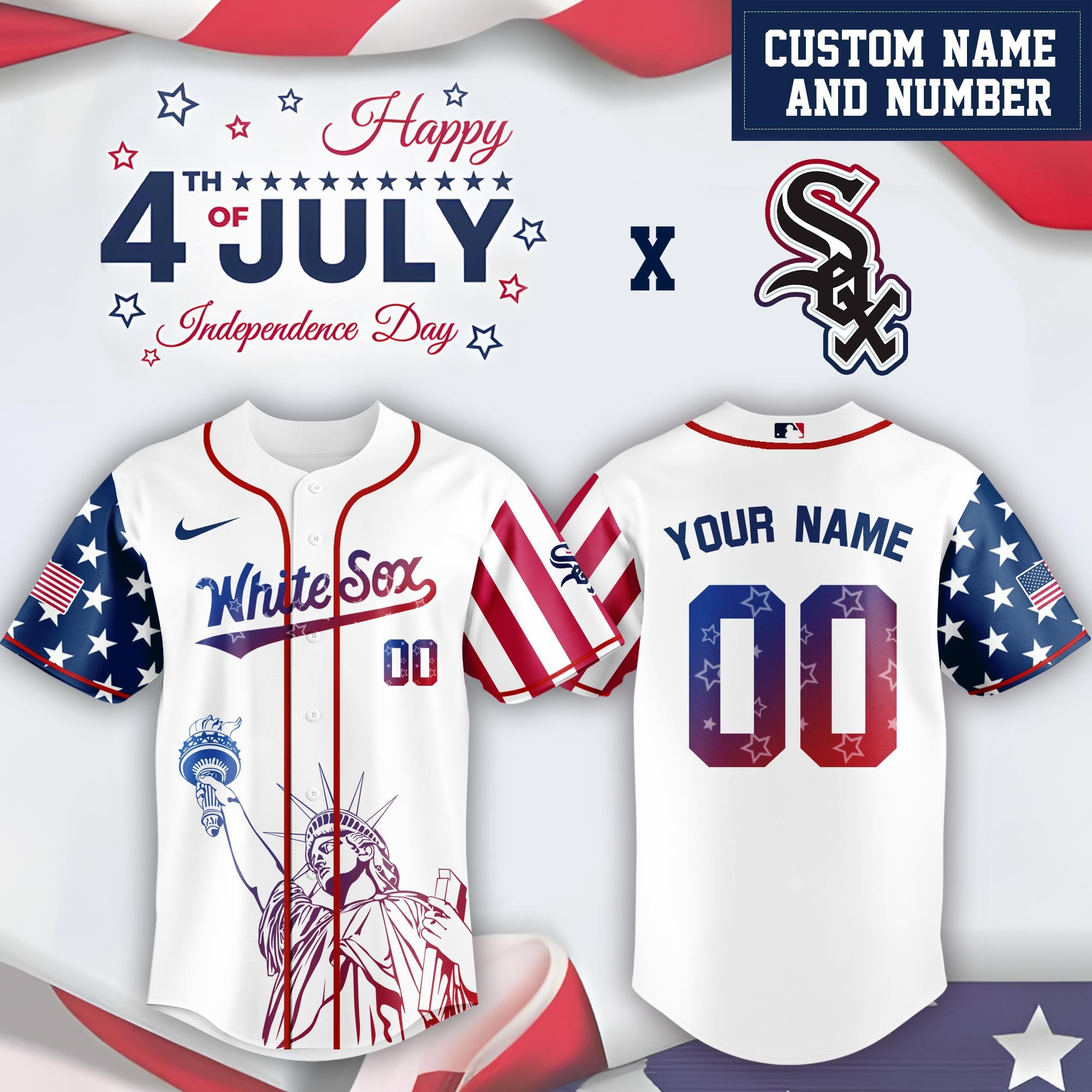 Personalized Chicago White Sox Special Independence Day Jersey Chicago White Sox Merch-1