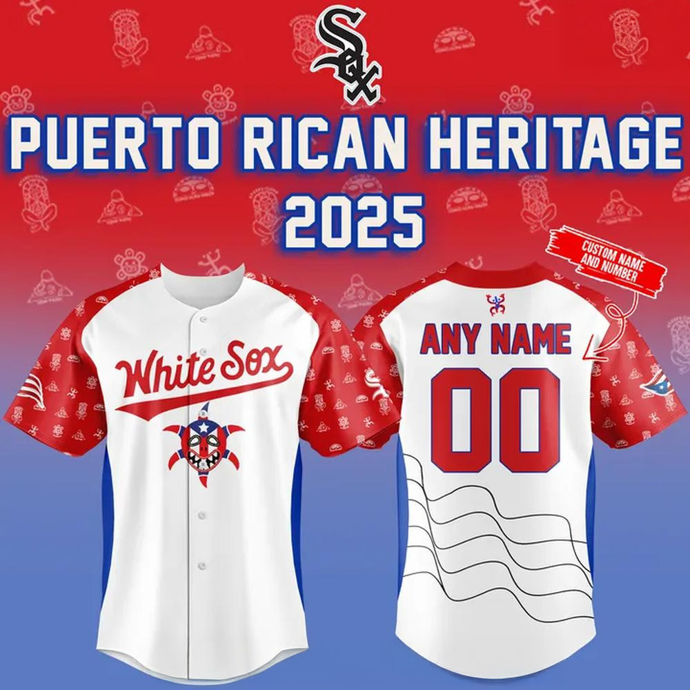 Personalized Chicago White Sox x Puerto Rican Heritage 2025 Special Jersey Step Dad Gifts-1