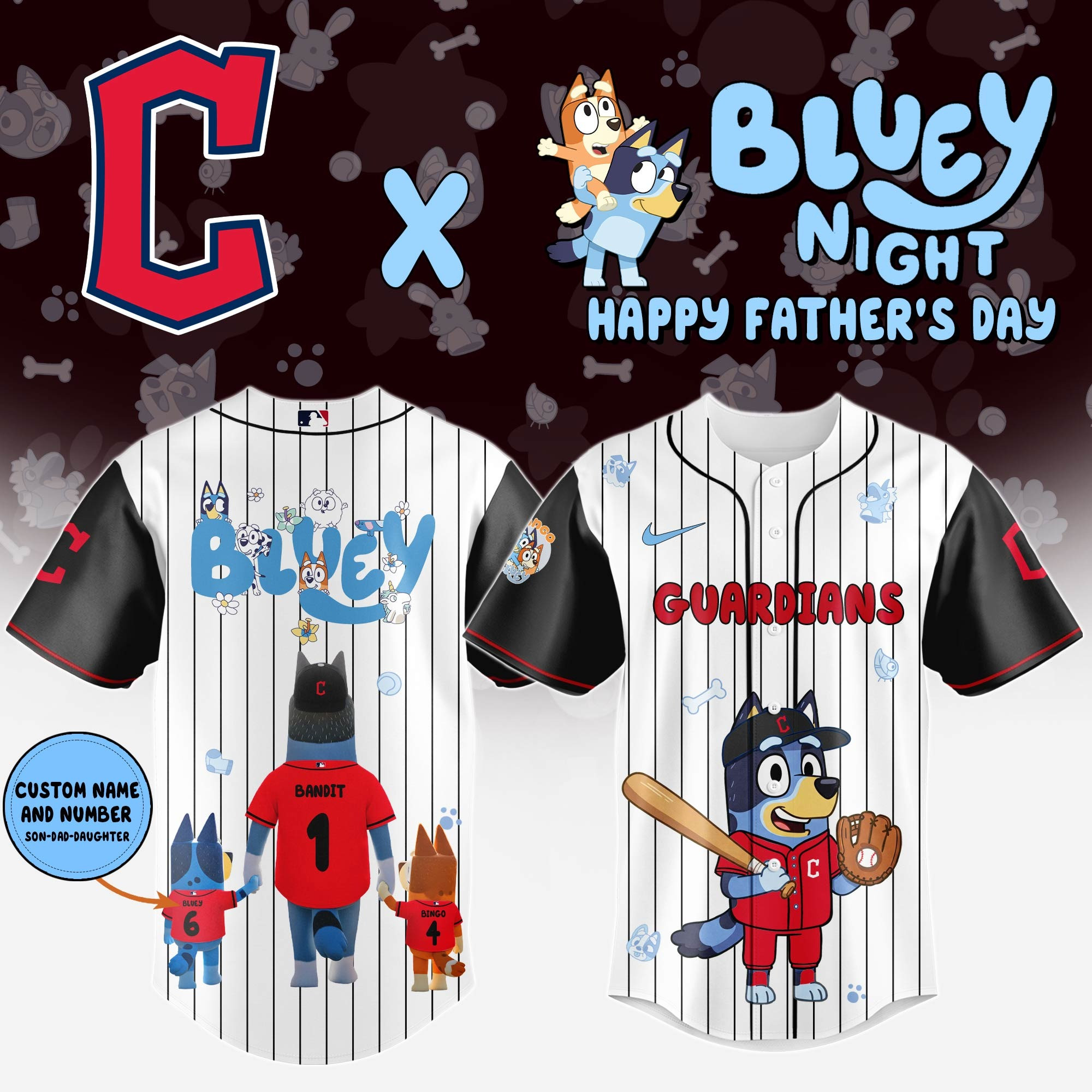 Personalized Cleveland Guardians Happy Father's Day 2025 Jersey Cleveland Guardians Merch-1