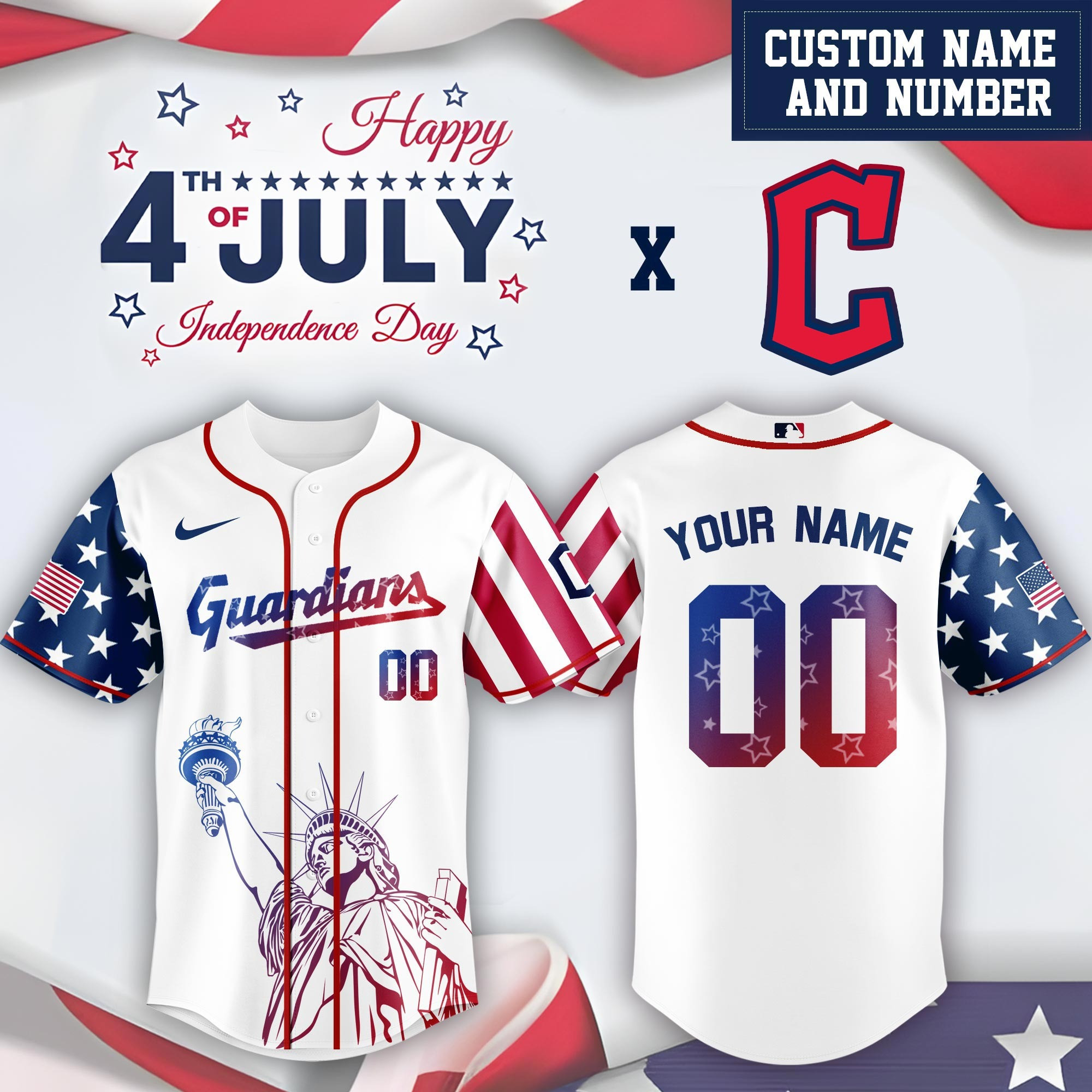 Personalized Cleveland Guardians Special Independence Day Jersey Cleveland Guardians Merch-1