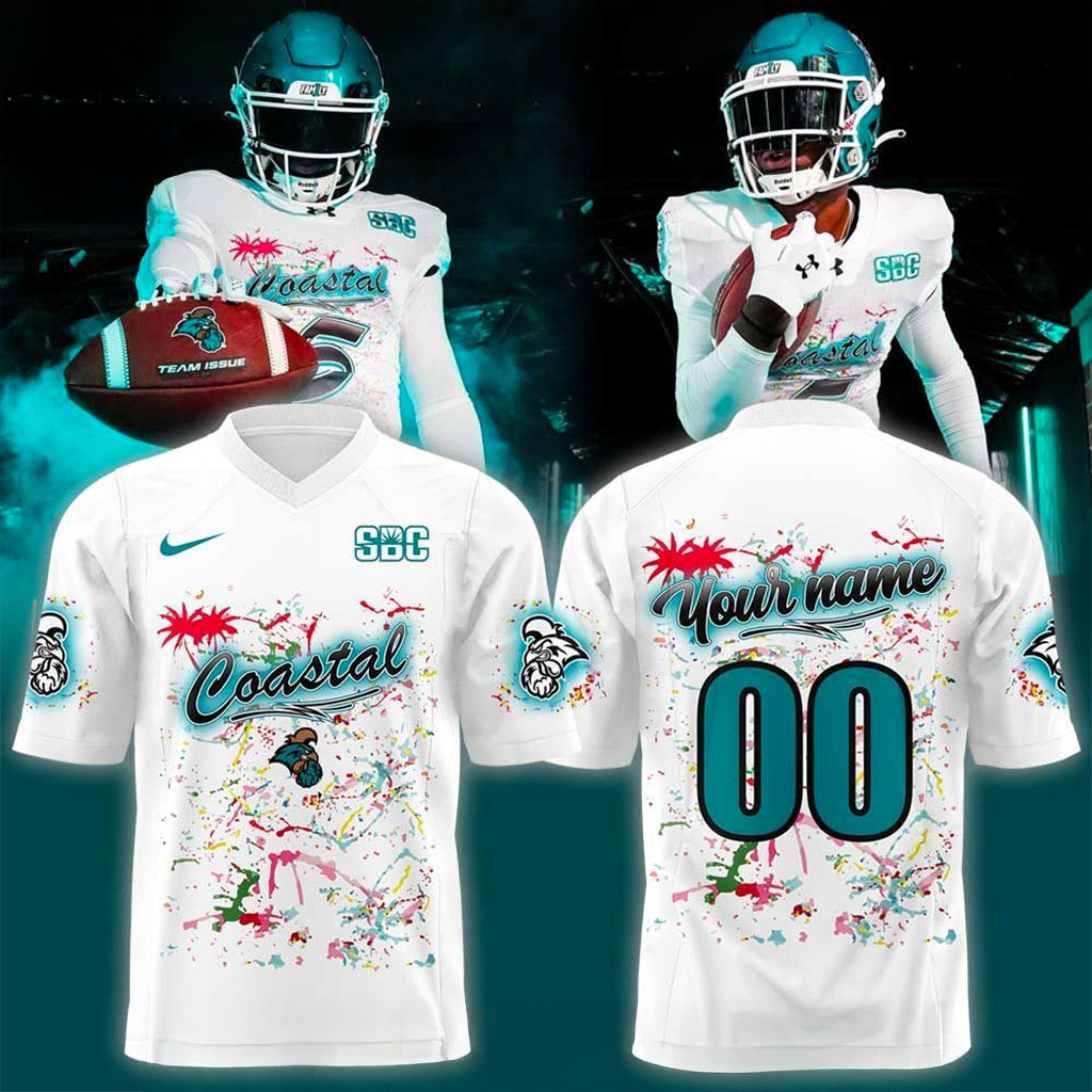 Personalized Coastal Carolina Football Glow Mode Activated Football Jersey Chanticleers Merch-1
