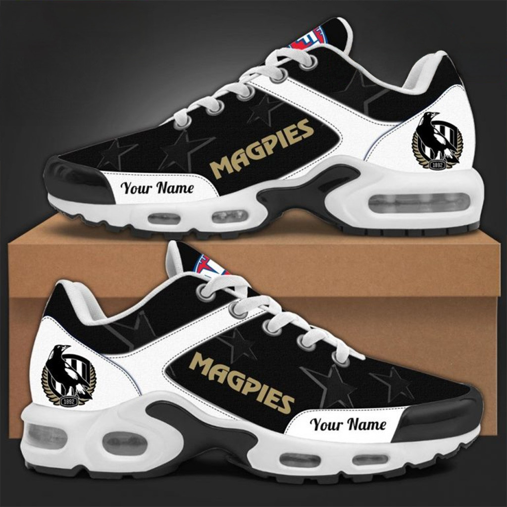 Personalized Collingwood Magpies AFL Nike Air Max Plus Sneakers 2025 Gifts For Husband-1