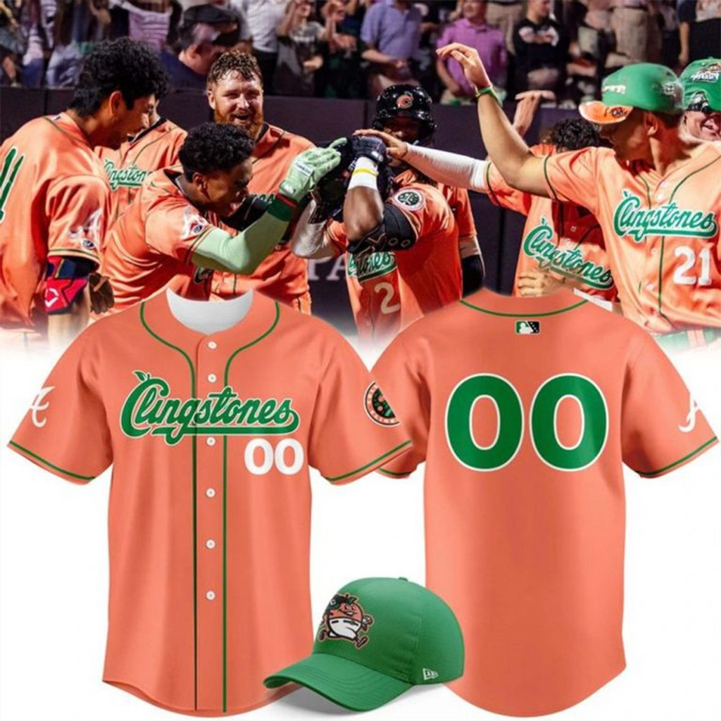 Personalized Columbus Clingstones x Peach Replica Baseball Jersey 2025 Clingstones Merch-1