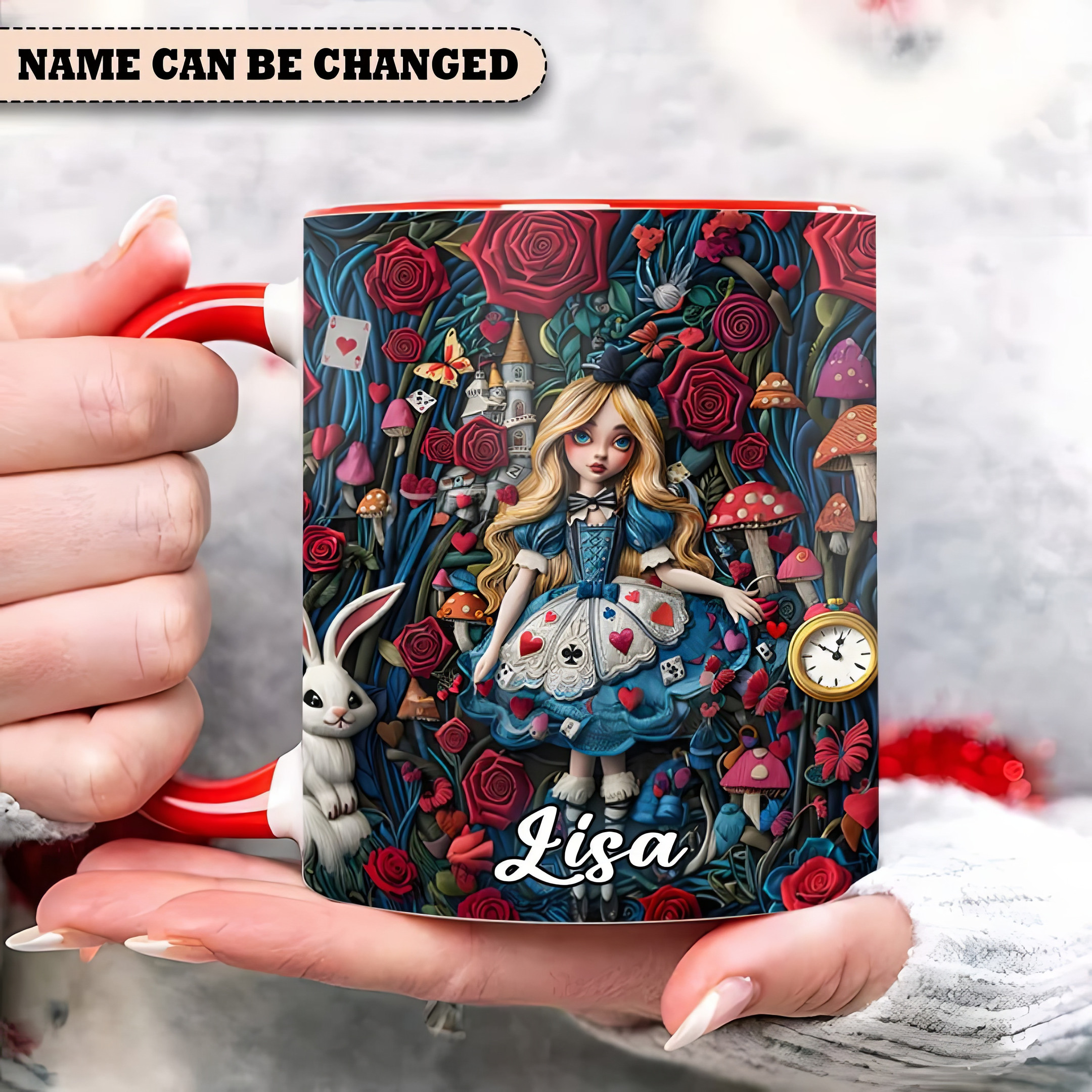 Personalized DN Girl In Wonderful Land Accent Mug Special Birthday Gifts For Mom-1