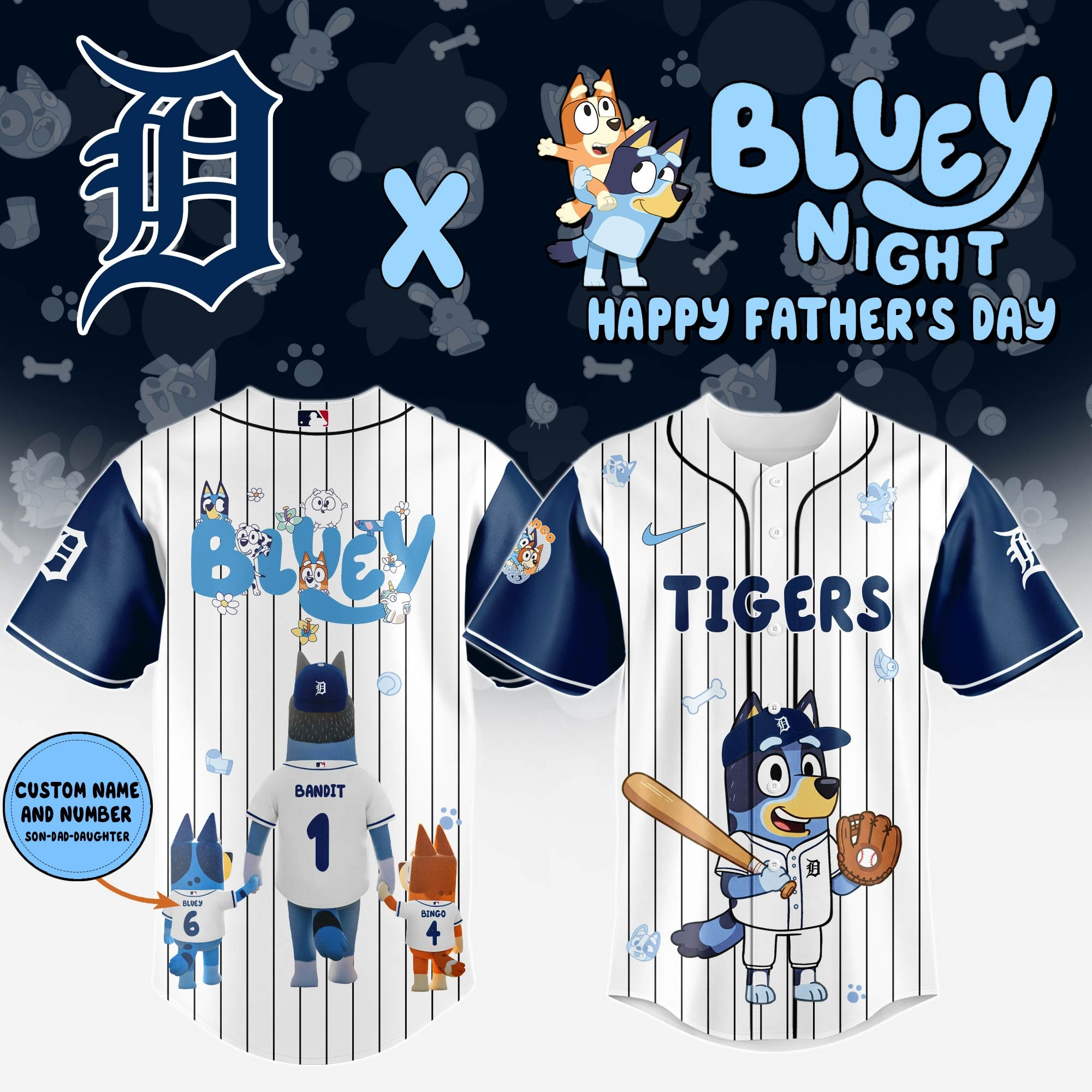 Personalized Detroit Tigers Happy Father's Day Limited Edition Jersey 2025 Detroit Tigers Merch-1