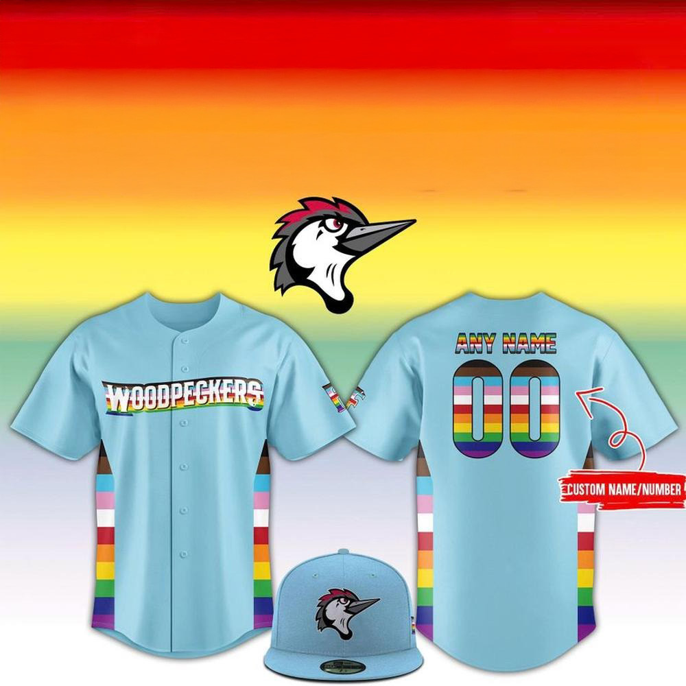 Personalized Fayetteville Woodpeckers Pride Night Limited Edition Baseball Jersey Fans Gifts-1