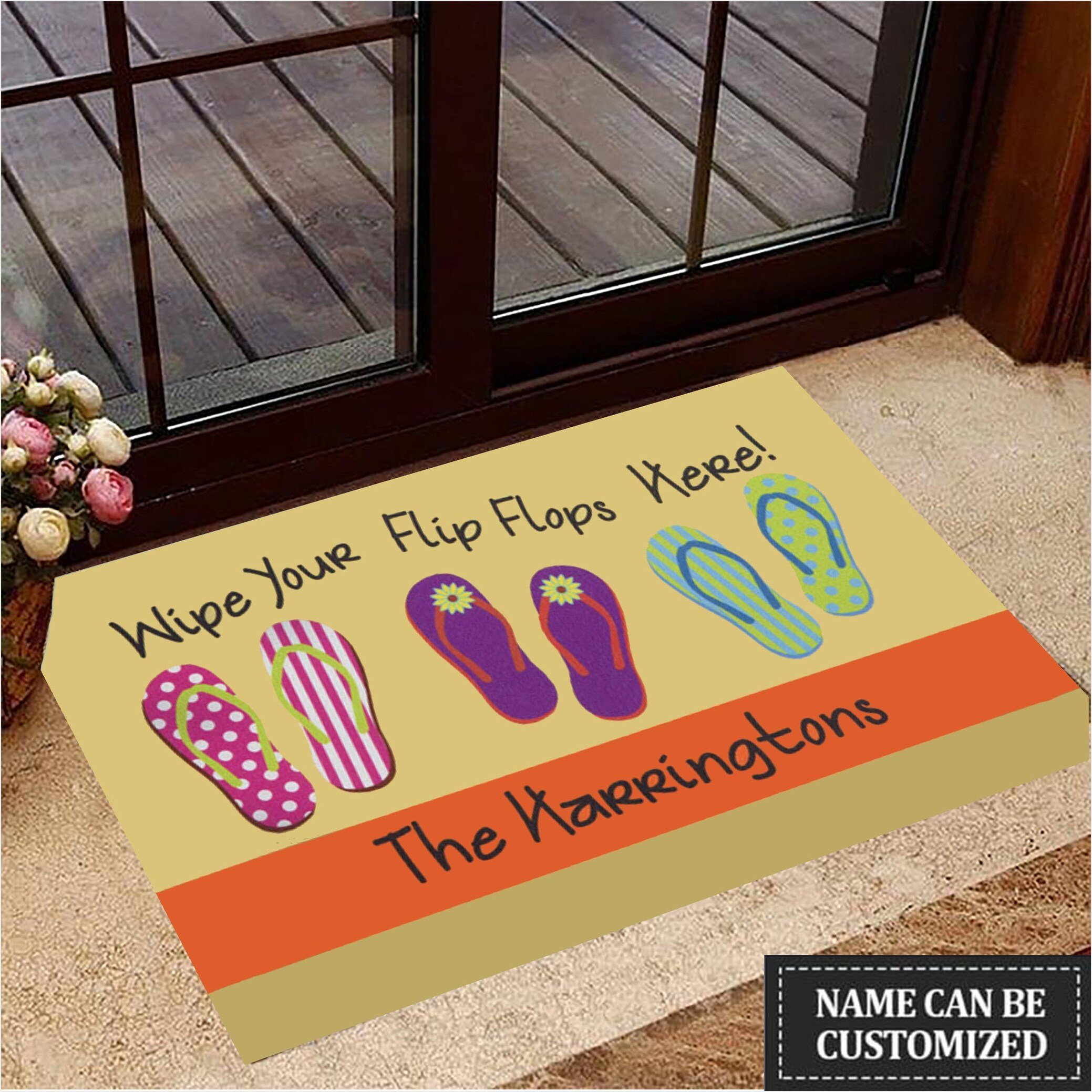 Personalized Flip Flop Doormat Wipe Your Flip Flop Here Welcome Mat Gifts Gifts For Besties-1
