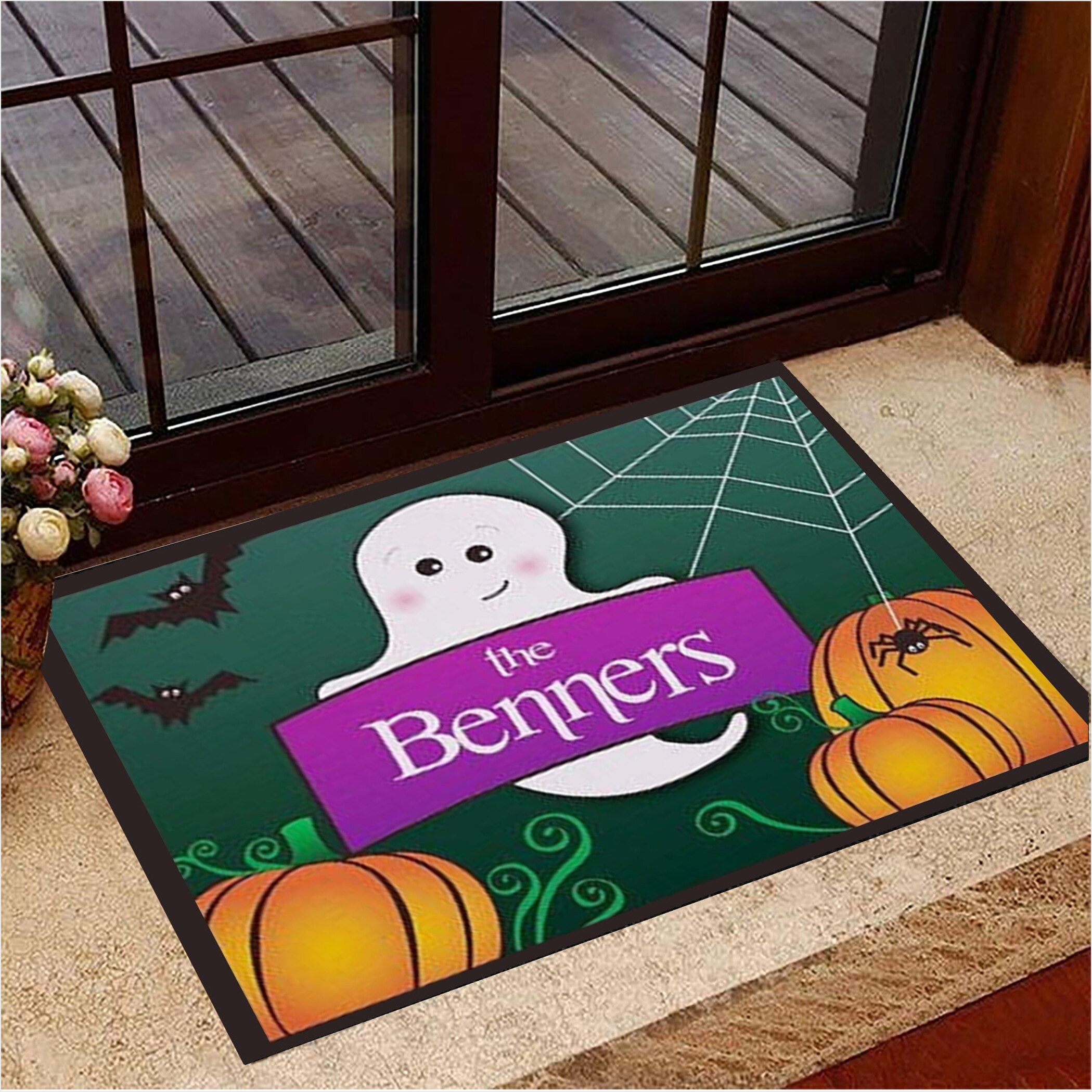 Personalized Ghost Doormat Cute Pumpkin Halloween Welcome Mat Home Decorations Gifts For BFF-1
