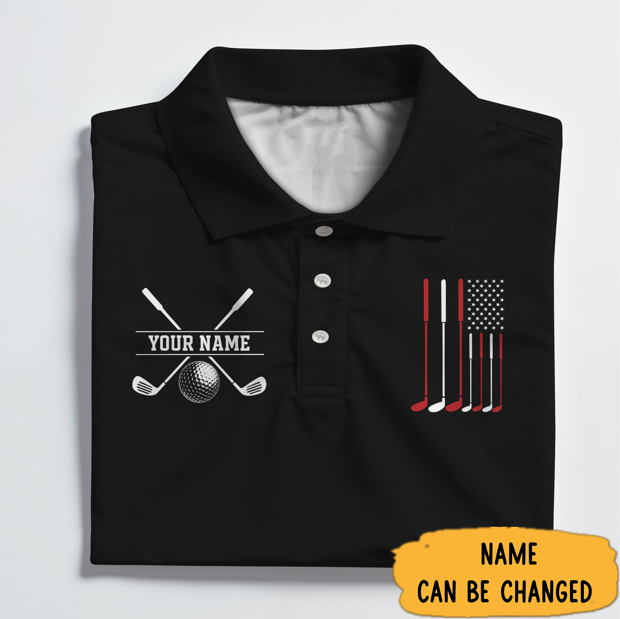Personalized Golf American Flag Polo Shirt Best Gifts For Golfers-1