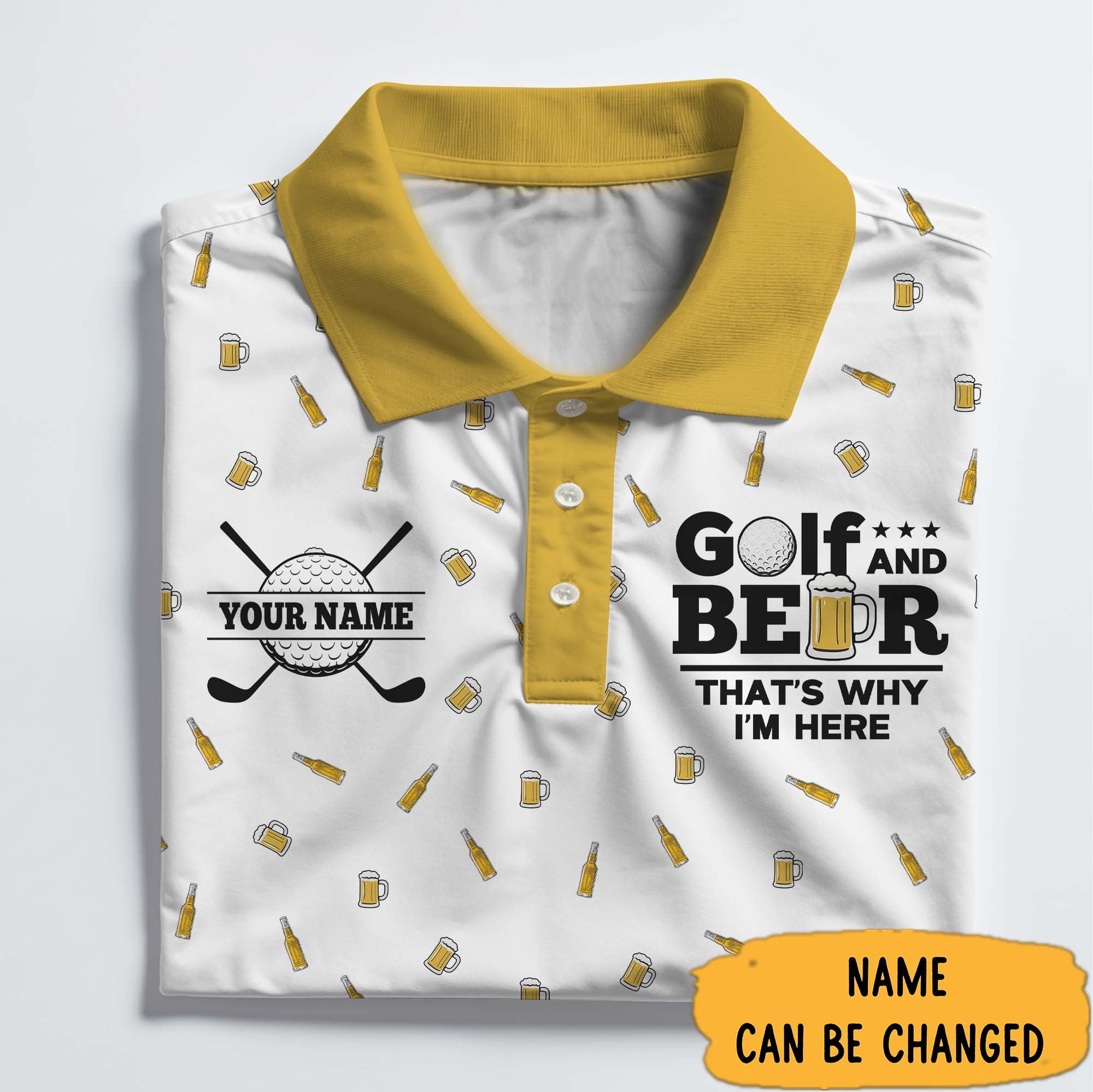 Personalized Golf And Beer That's Why I'm Here Polo Shirt Gift Ideas For Golf Lovers-1