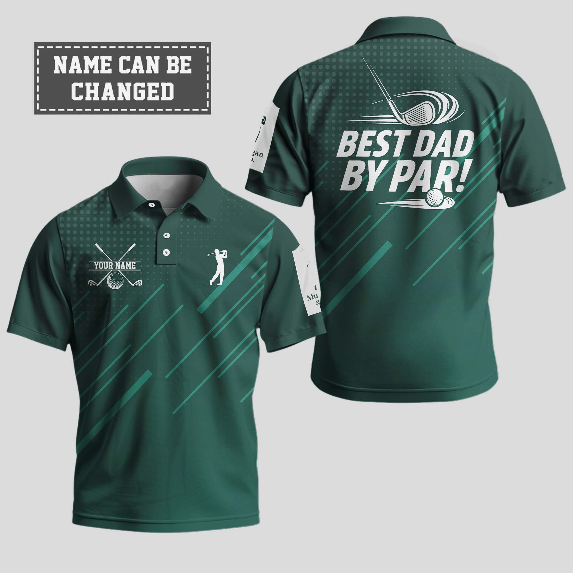 Personalized Golf Best Dad By Par Polo Shirt Gift Ideas For Golfers-1