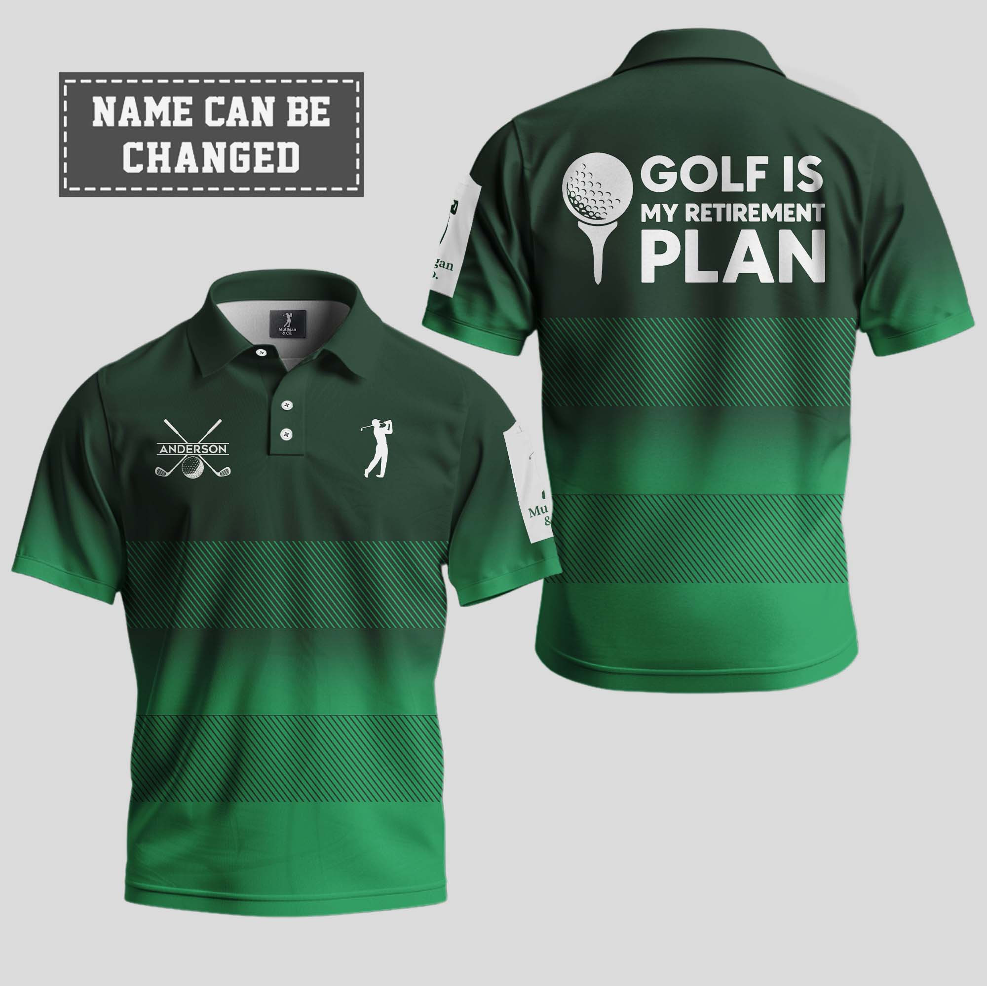 Personalized Golf Is My Retirement Plan Polo Shirt Top Gifts For Golfers-1