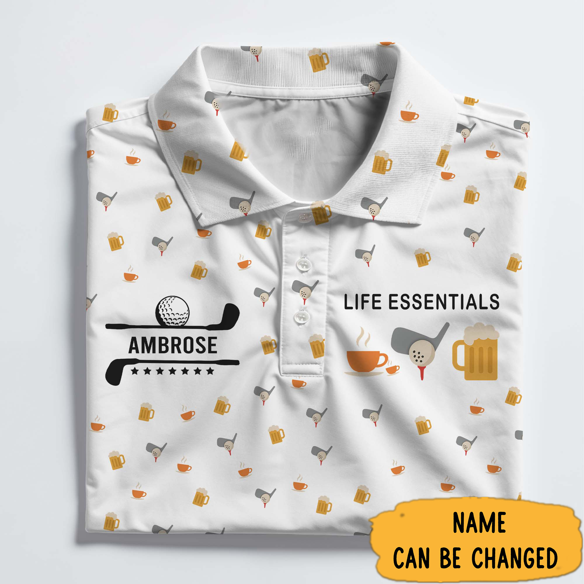 Personalized Golf Life Essentials Polo Shirt Golf Gift Ideas For Dad-1