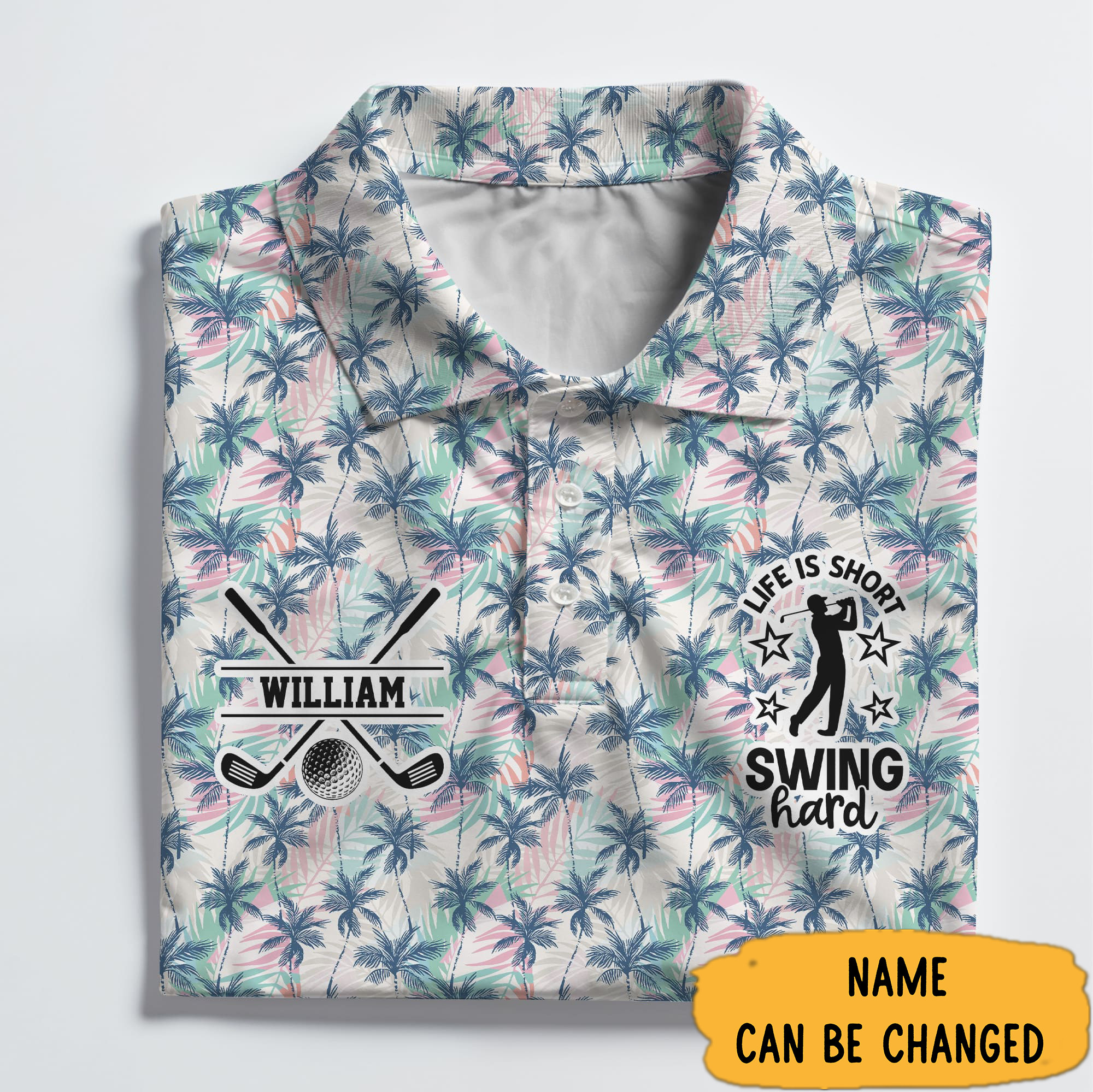 Personalized Golf Life Is Short Swing Hard Polo Shirt Gifts For Men Who Like Golf-1