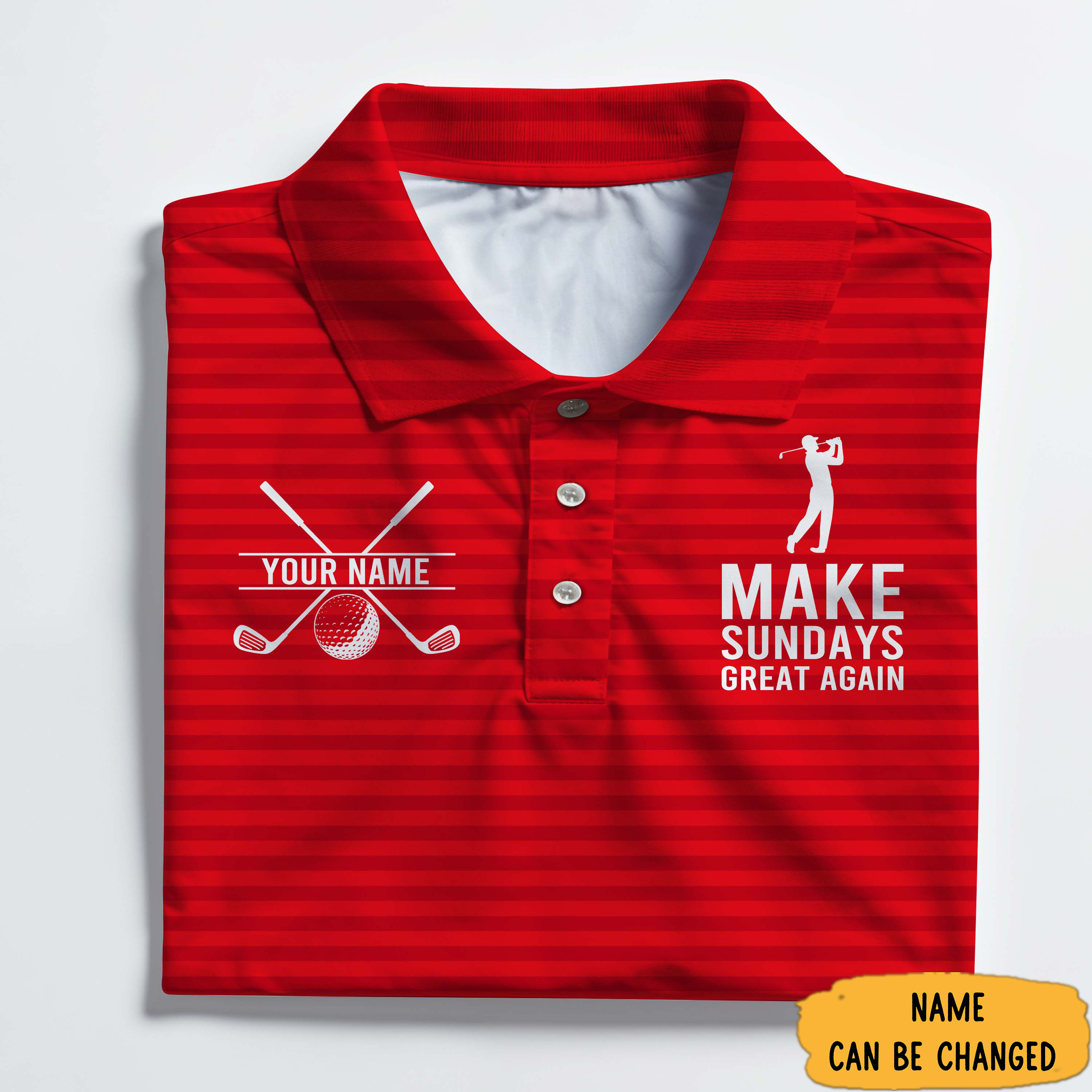 Personalized Golf Make Sundays Great Again Polo Shirt Father'S Day Golf Ideas-1