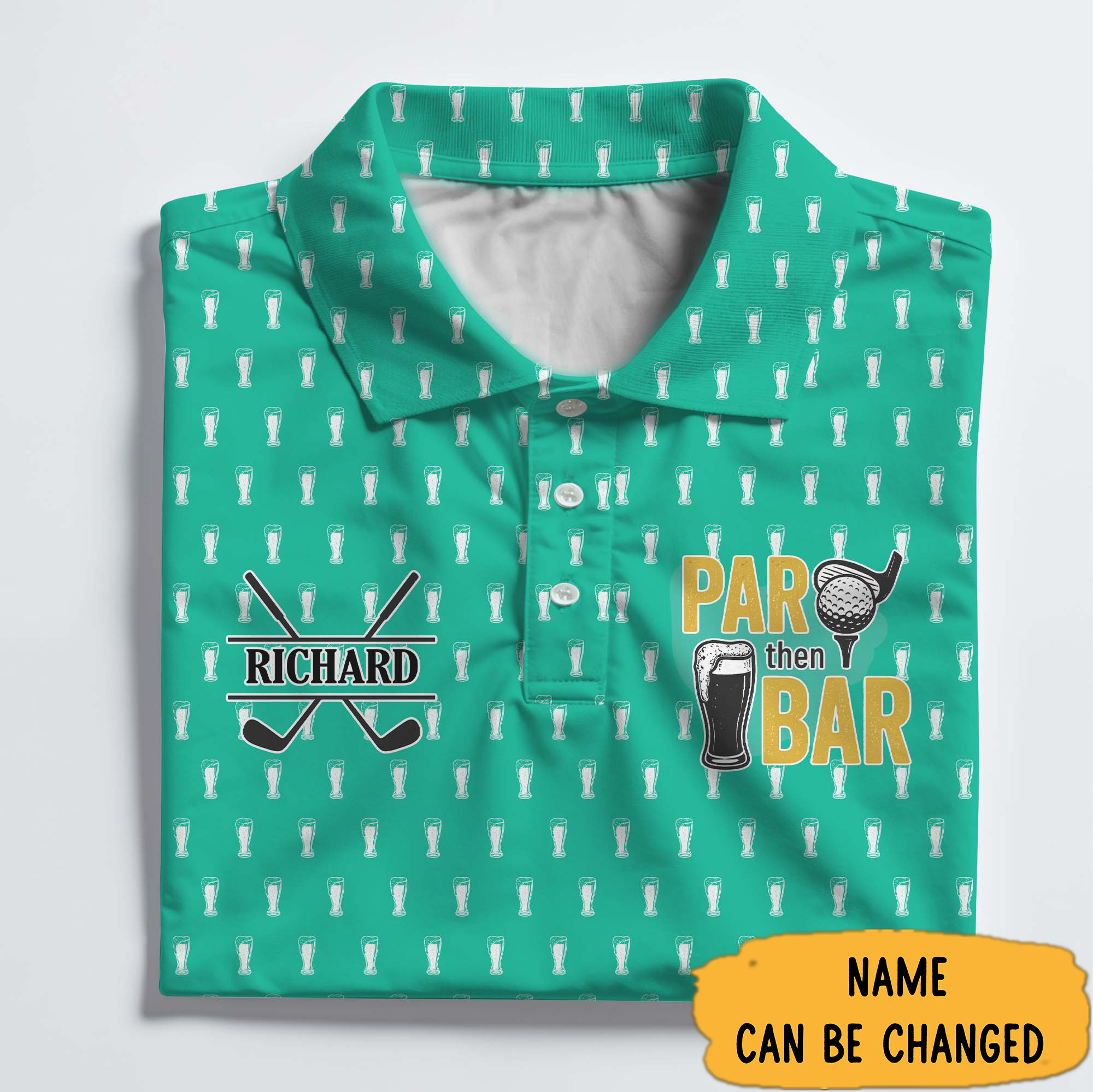 Personalized Golf Par Then Bar Polo Shirt Gifts For Dads Who Love Golf-1