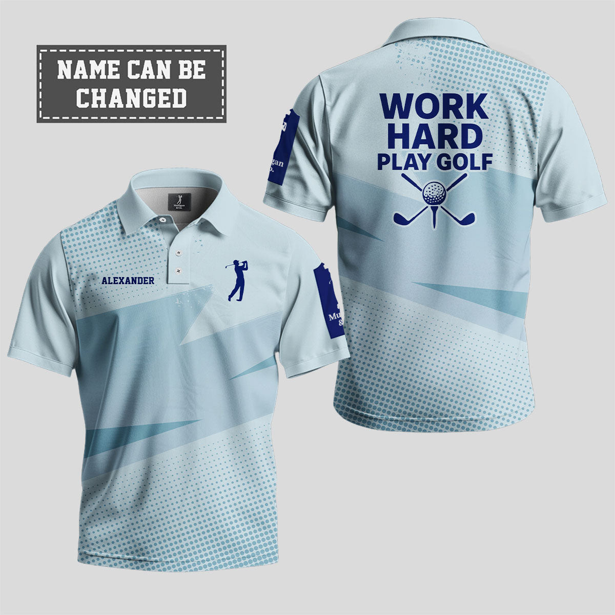 Personalized Golf Work Hard Play Golf Polo Shirt Great Golf Gifts For Dad-1