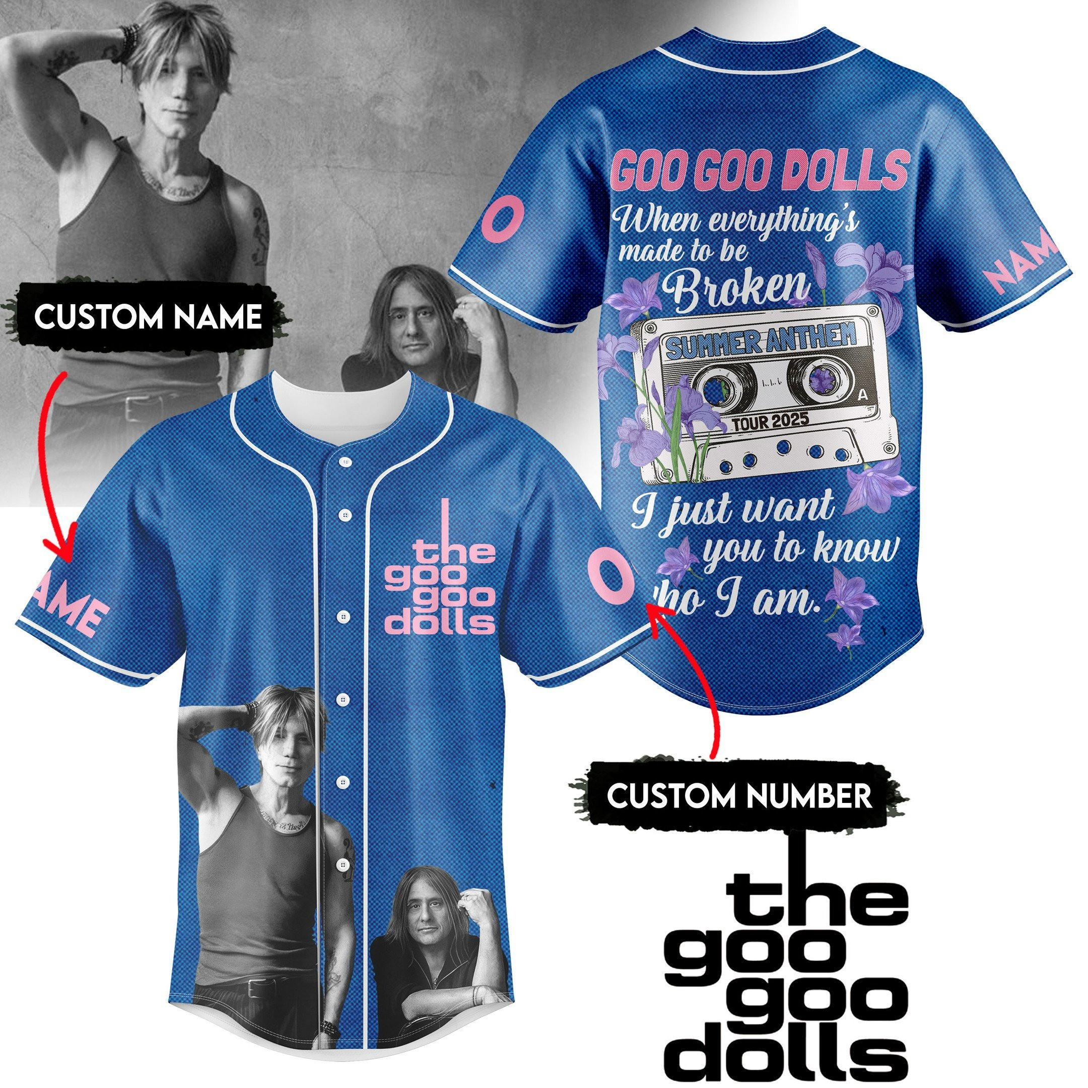 Personalized Goo Goo Dolls Music Baseball Jersey Goo Goo Dolls Merch Presents For Music Lovers-1