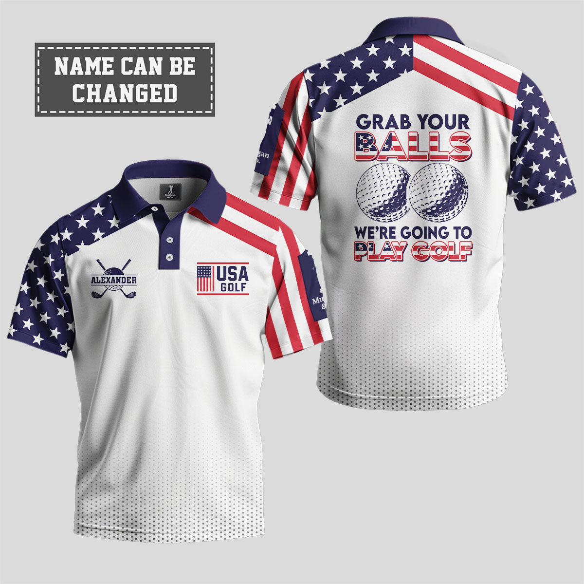 Personalized Grab Your Balls We're Going To Play Golf Polo Shirt Best Presents For Golfers-1