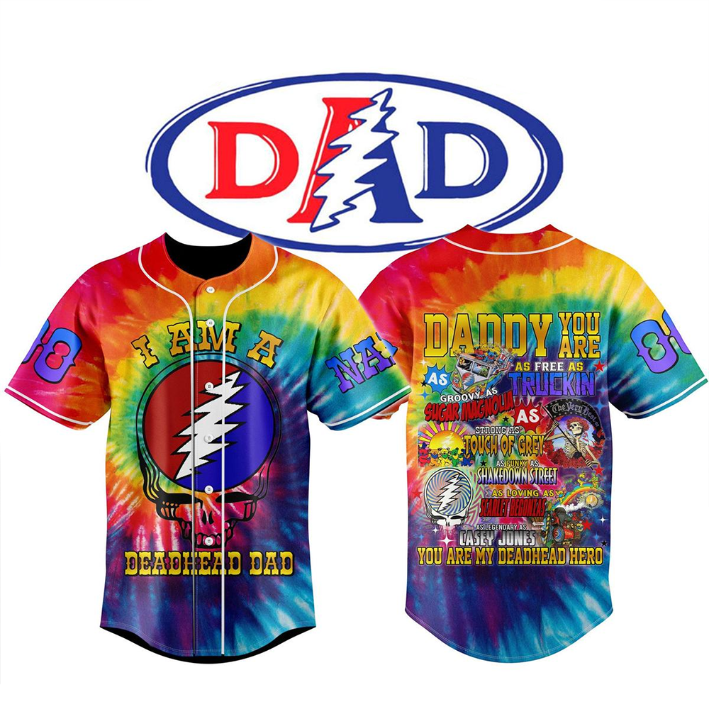 Personalized Grateful Dead Father's Day You Are My Deadhead Hero Baseball Jersey-1