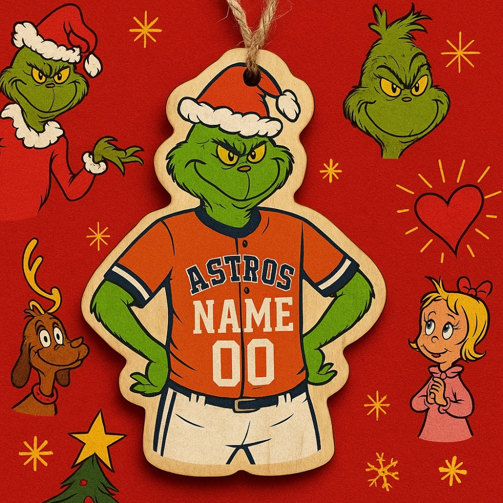 Personalized Grinch Astros Baseball Christmas Ornament Unique Wooden Holiday Gift-1 Personalized Grinch Astros Baseball Christmas Ornament Unique Wooden Holiday Gift-1