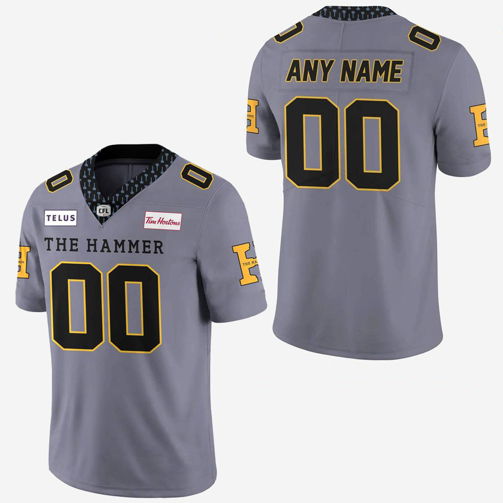 Personalized Hamilton Tiger Cats The Hammer Special Grey Jersey Fan merch Dad Gifts-1