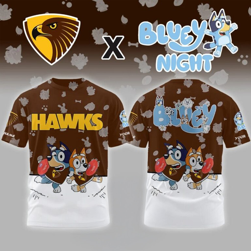 Personalized Hawks AFL Team Bluey Night Shirt Hawks Merch Gifts For Husband-1