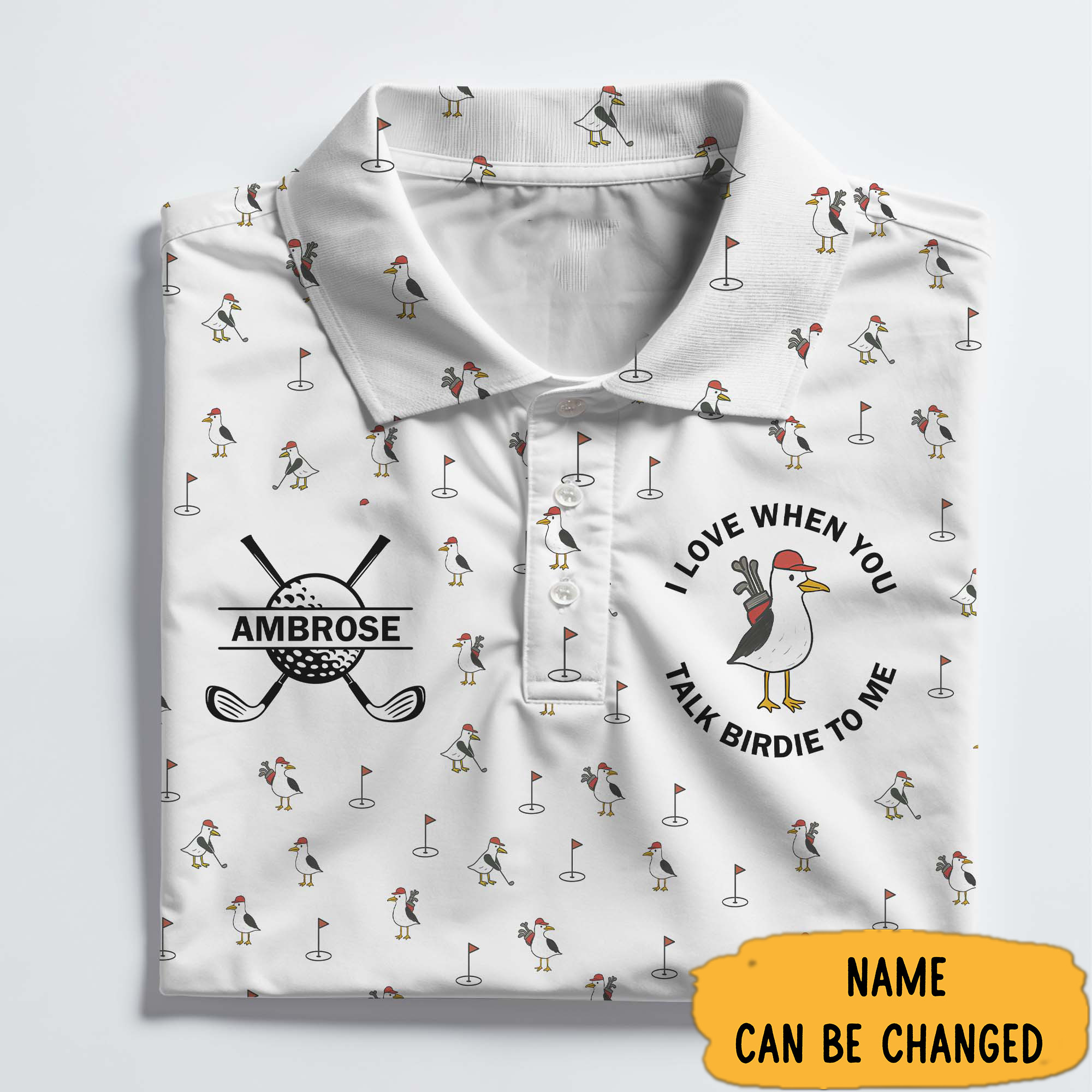 Personalized I Love When You Talk Birdie To Me Polo Shirt Golfer Gift Ideas For Him-1
