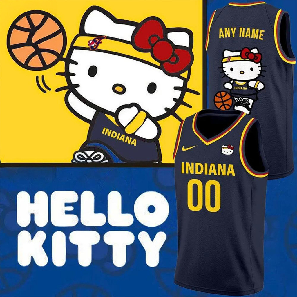 Personalized Indiana Fever Hello Kitty Basketball Jersey Presents For Basketball Fans-1