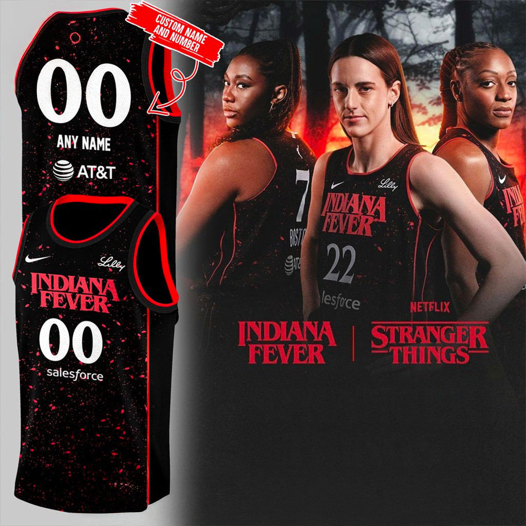 Personalized Indiana Fever Stranger Things Rebel Swingman Jersey Black Gifts For Basketball Fan-1