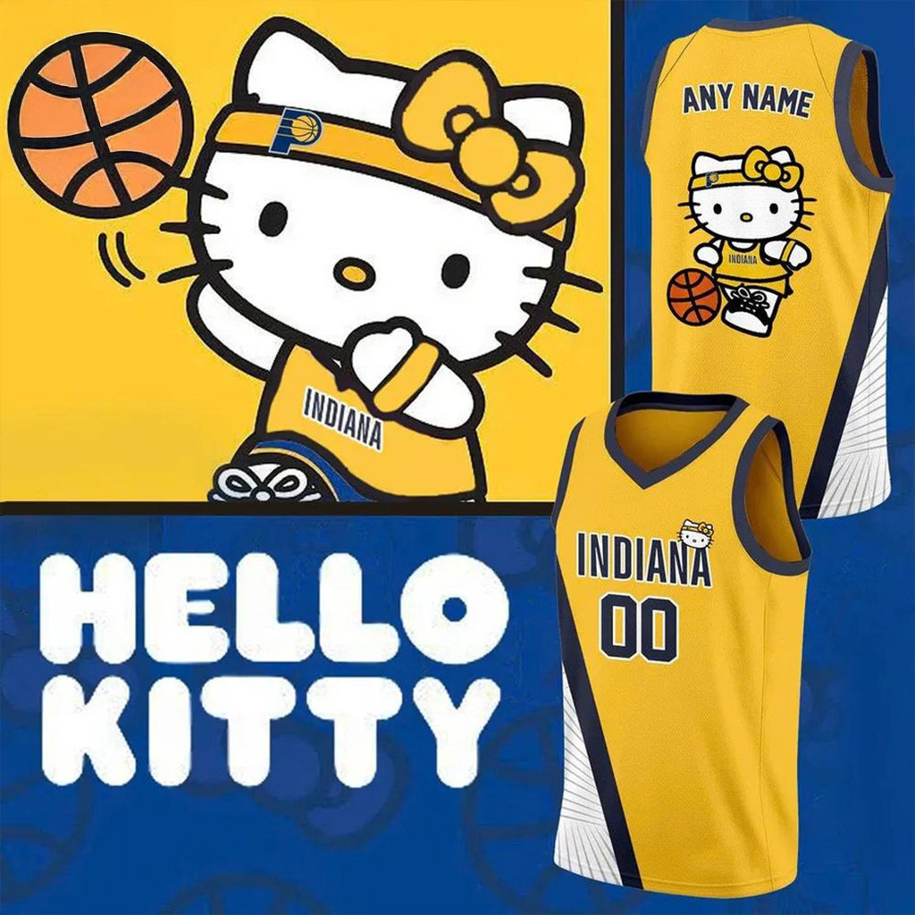 Personalized Indiana Pacers Hello Kitty Basketball Jersey Indiana Pacers Merch Gifts For Fans-1