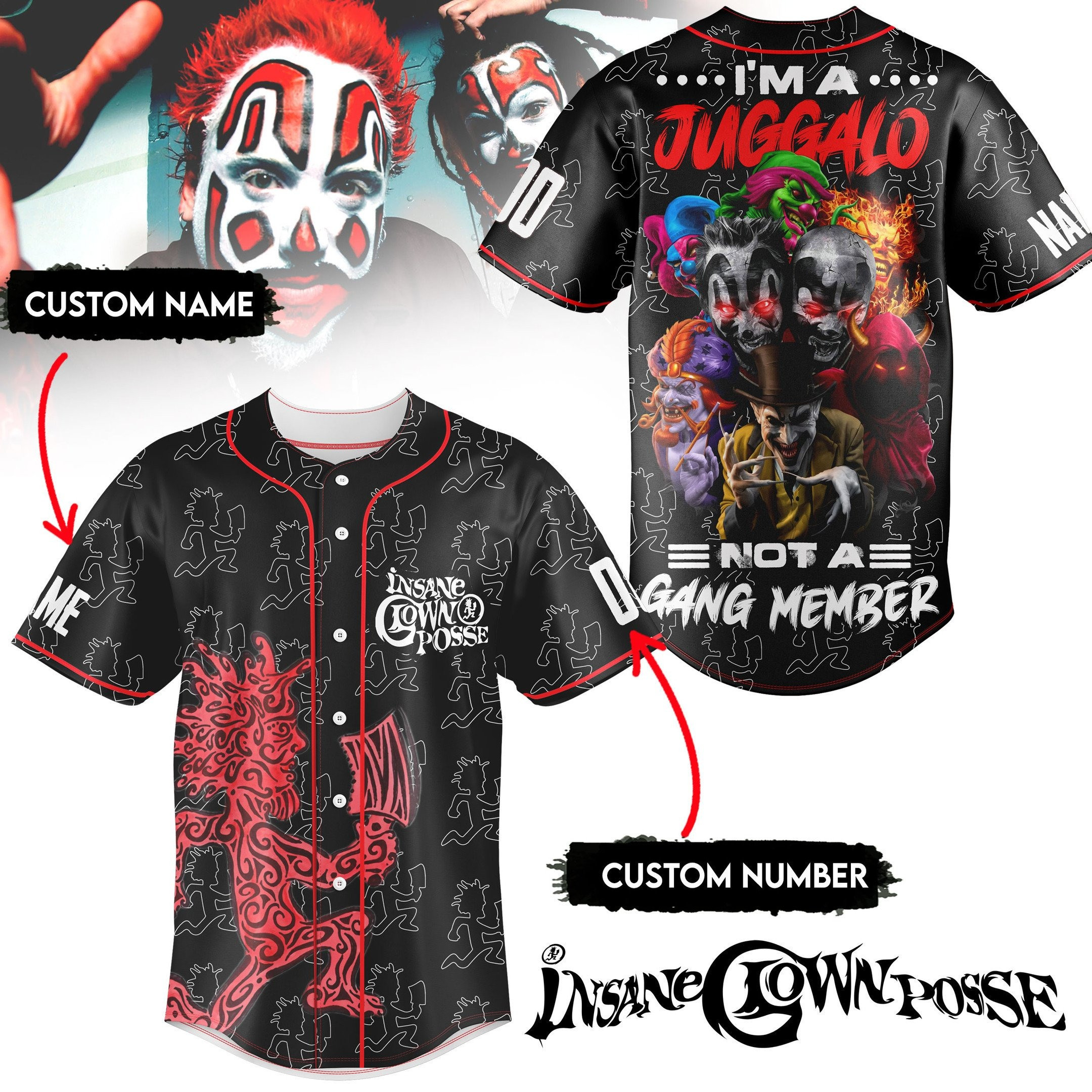 Personalized Insane Clown Posse Music Baseball Jersey Unique Gifts For Music Lovers-1