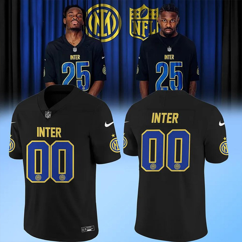 Personalized Inter Milan x NFL Football Jersey Football Fan Gift Ideas-1