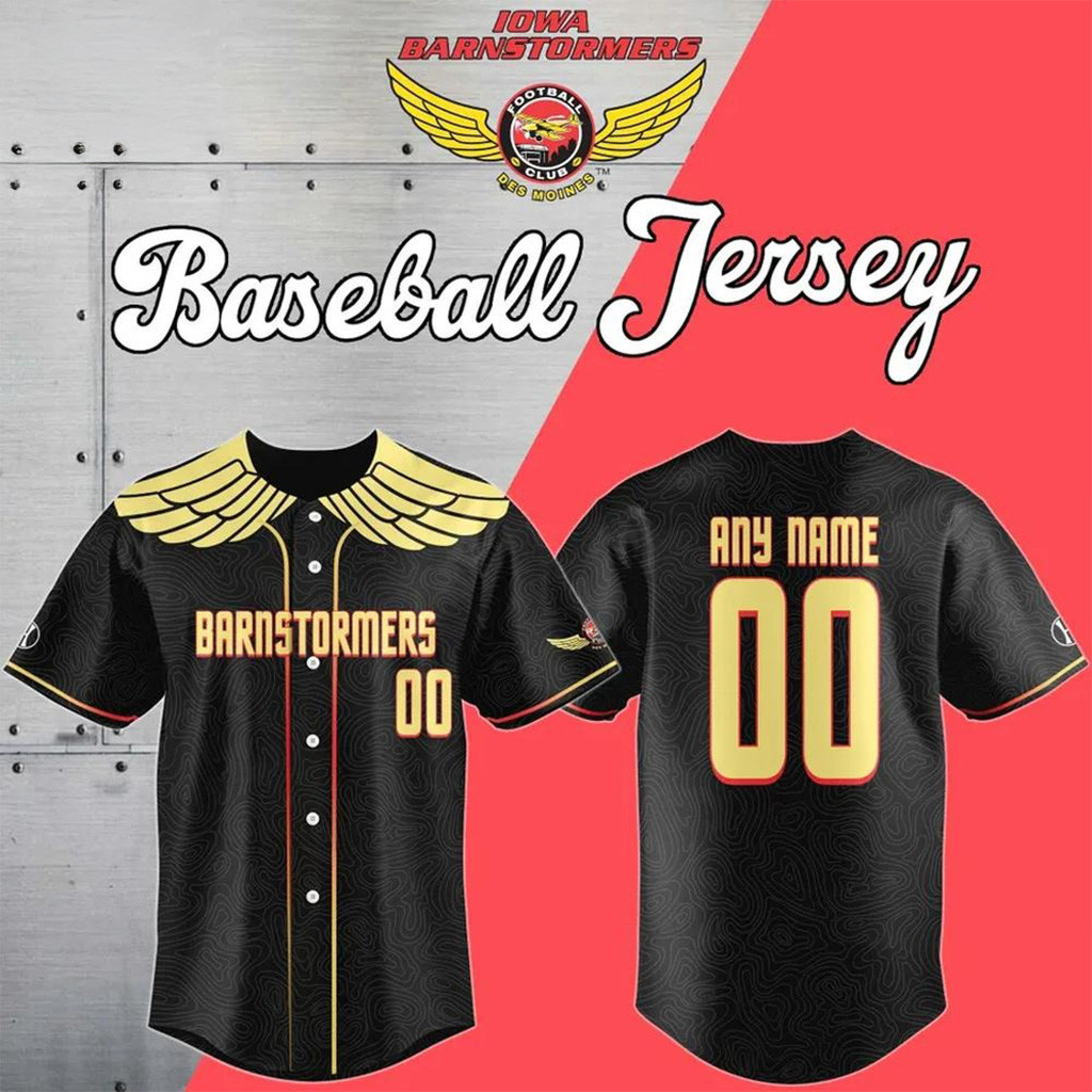 Personalized Iowa Barnstormers Baseball Jersey Iowa Barnstormers Merch Fans Gifts-1